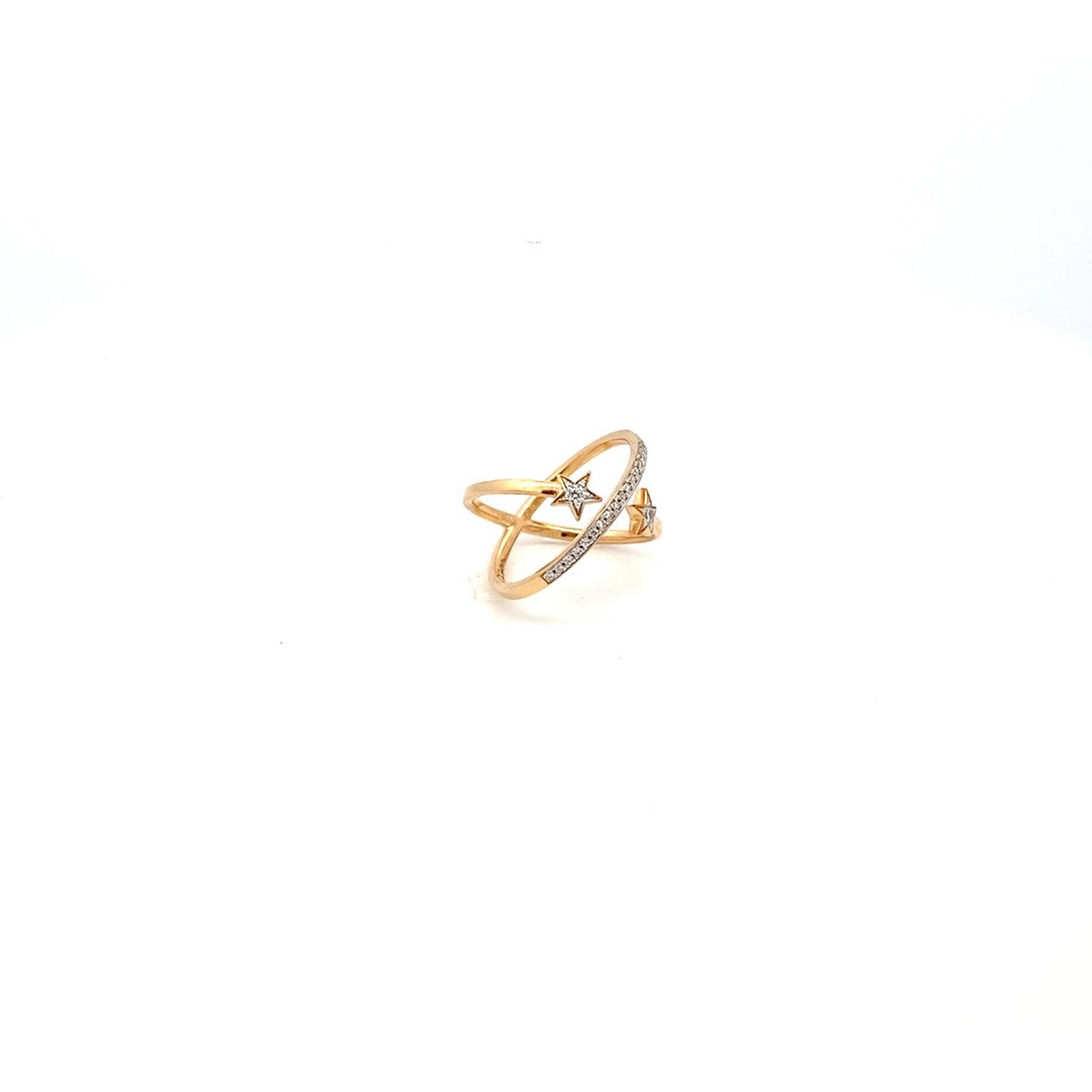 Rue Des Mille - ANZ018M2STEAU - Ring with Cross and Double Star - STARDUST TEN