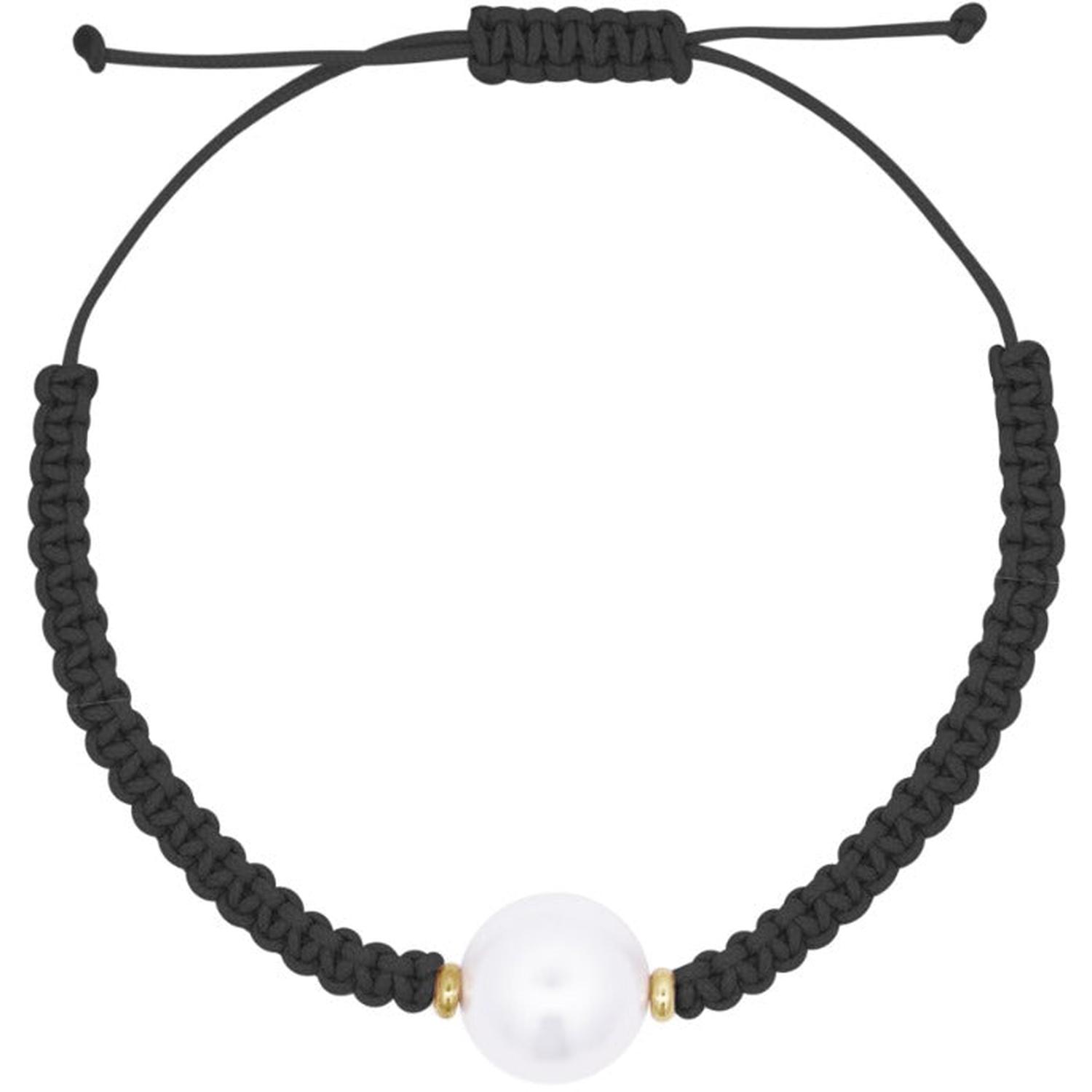 Rue Des Mille - BR019M4NAU - Bracciale tessuto nero e perla - WHITESIDE