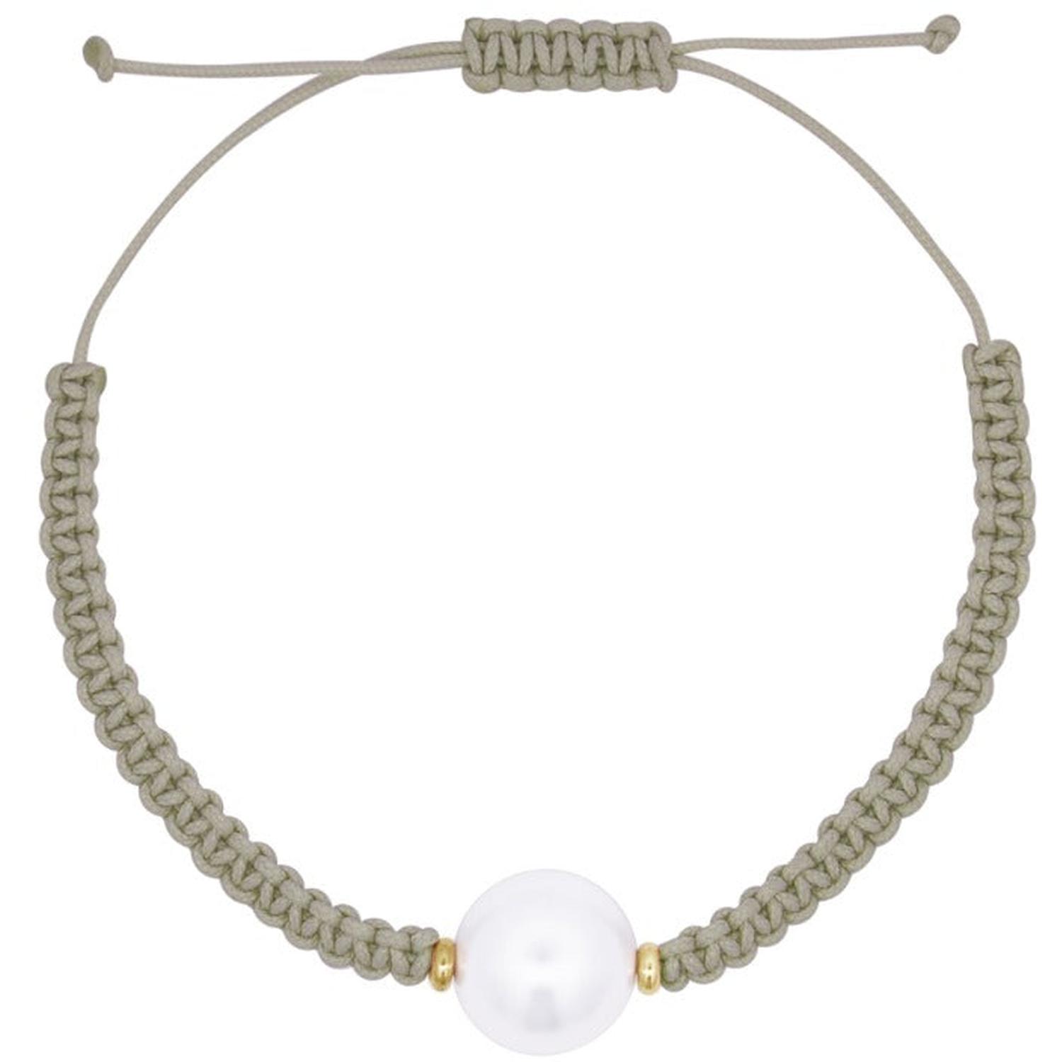 Rue Des Mille - BR019M4SAU - Bracciale tessuto salvia e perla - WHITESIDE