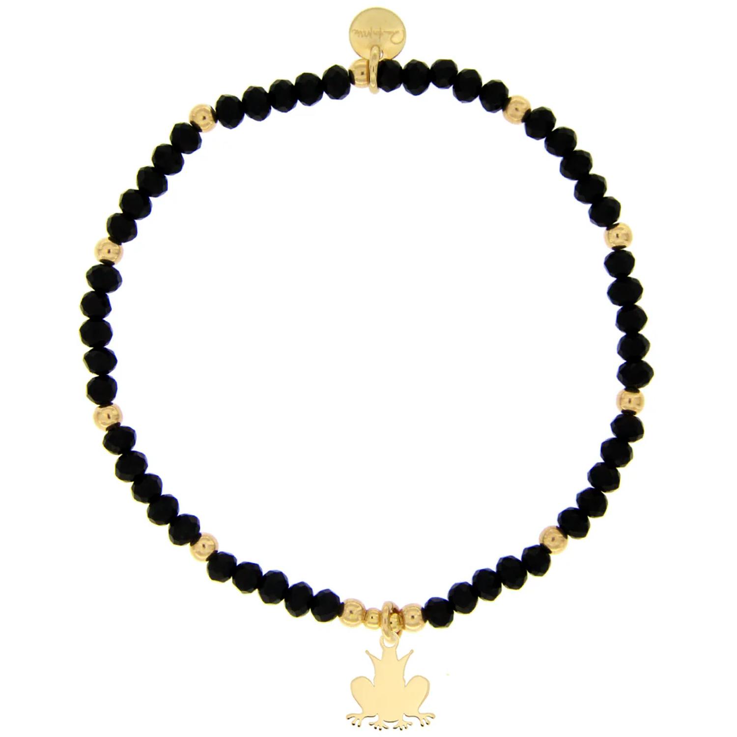 Rue Des Mille - BRPCOLINSRANAU - Bracciale elastico micro pietre e ciondolo ranocchio