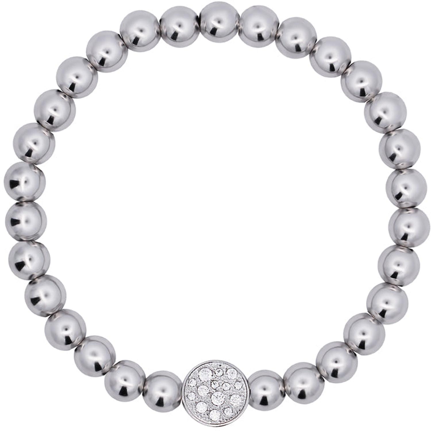 Rue Des Mille - BRZ018LUXRH - Elastic bracelet with dots and single circle pavé zirconia - STARDUST TEN