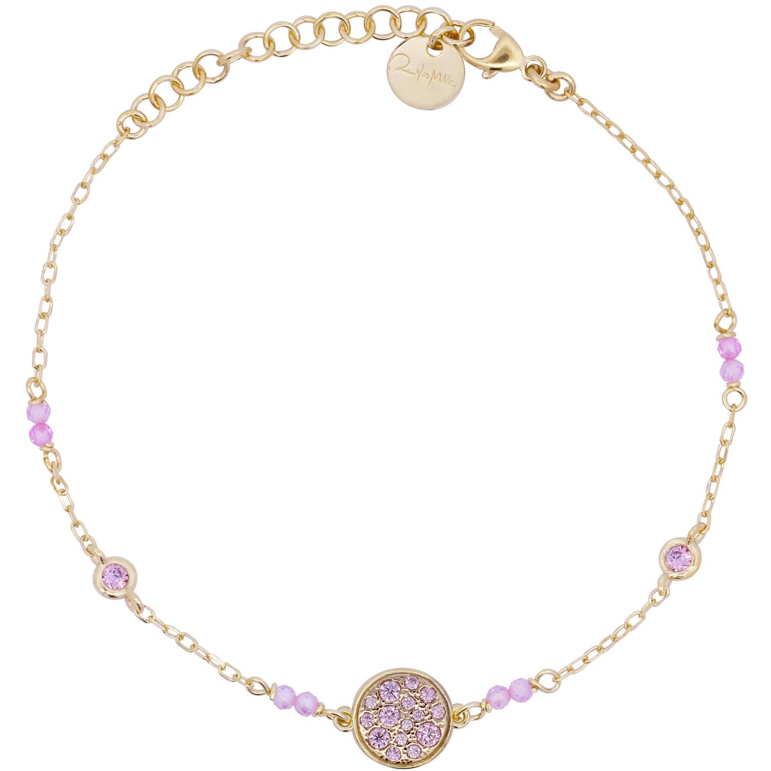 Rue Des Mille - BRZ018M1CERCAU - STARDUST TEN Pink Pavé Chain Bracelet