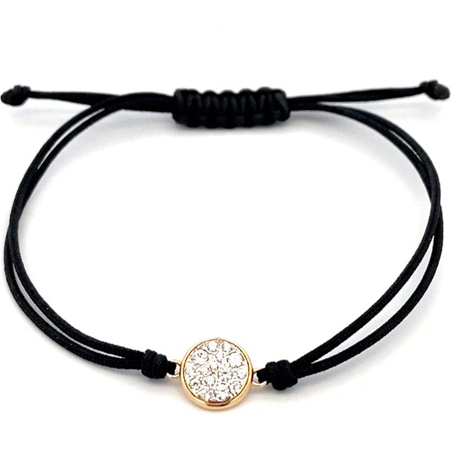 Rue Des Mille - BRZ018TSNCERAU - Bracciale tessuto cerchio small pavè - STARDUST TEN