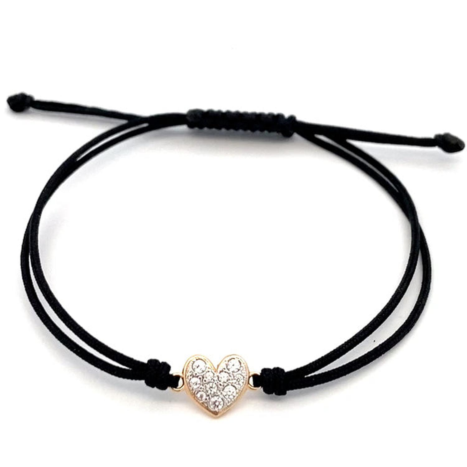 Rue Des Mille - BRZ018TSNCUOAU - Bracciale tessuto cuore small pavè - STARDUST TEN