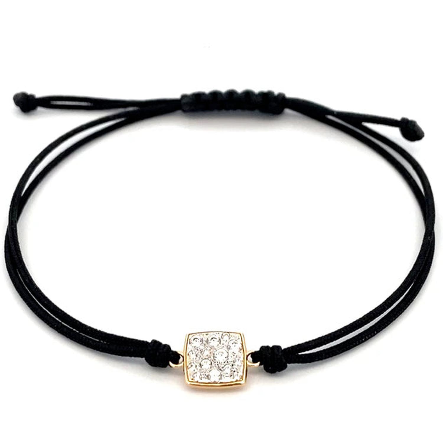 Rue Des Mille - BRZ018TSNTVAU - Bracciale tessuto quadrato small pavè - STARDUST TEN