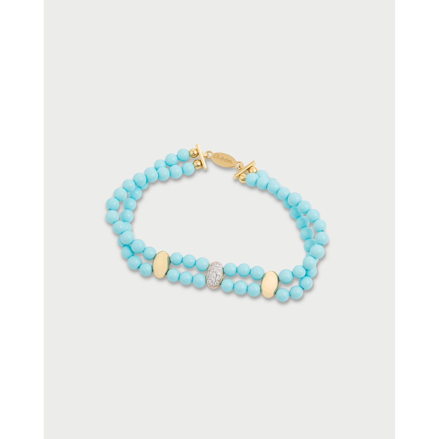 Rue Des Mille - BRZ029M1TAU - Triple ellipse turquoise elastic bracelet