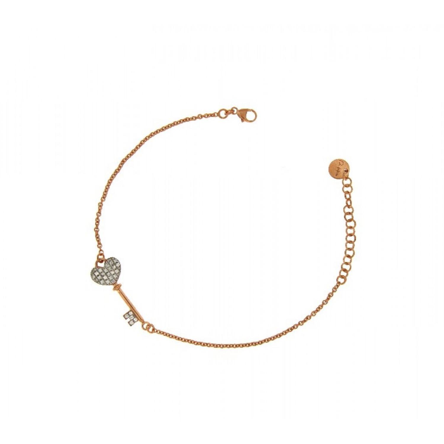 Rue Des Mille - BRZ101WCHIA - Chain Bracelet with Key and Zircons