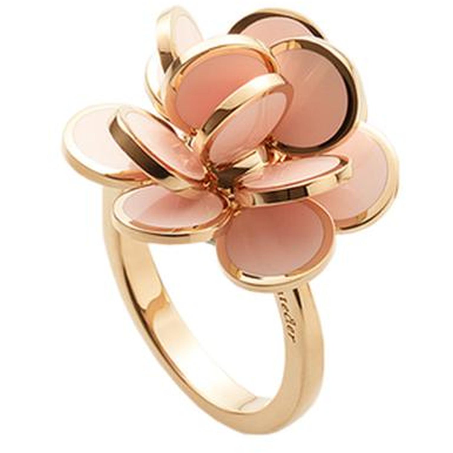 CHANTECLER - C.35257 - MINI SEQUIN RING IN ROSE GOLD AND PINK ENAMEL - 35257
