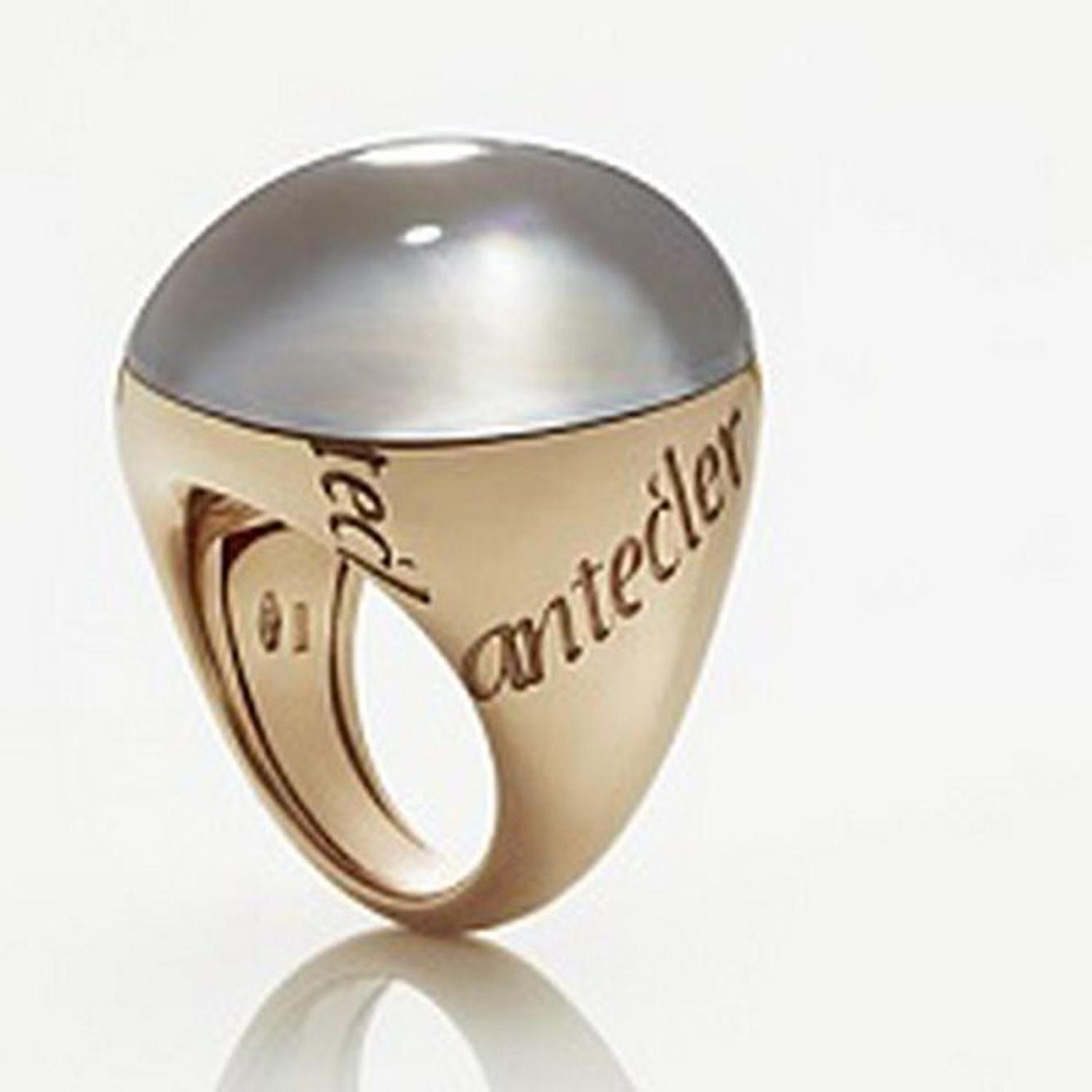 CHANTECLER - C.35765 - 9Kt Rose Gold Ring with White Mother of Pearl and Rock Crystal