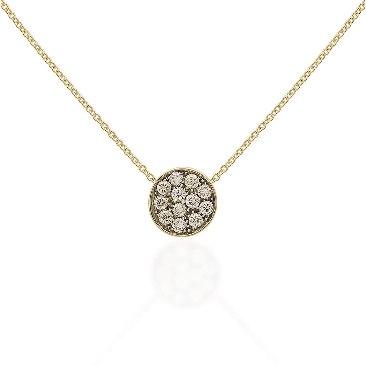 CHANTECLER - C.41411 - Yellow Gold Paillettes Necklace with Diamonds and Enamel