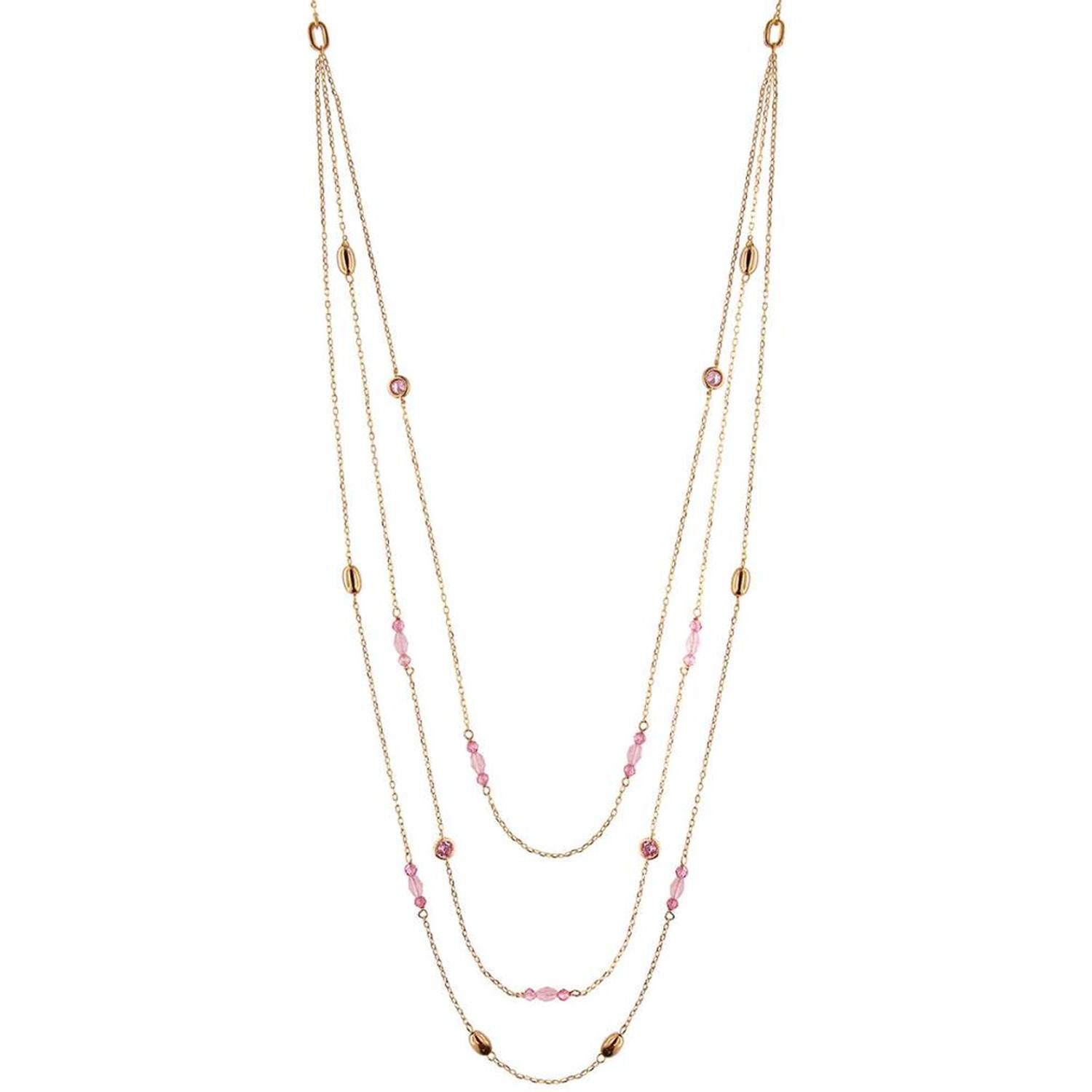 Rue Des Mille - CLZ014M2AU - Long Pink Stone Necklace
