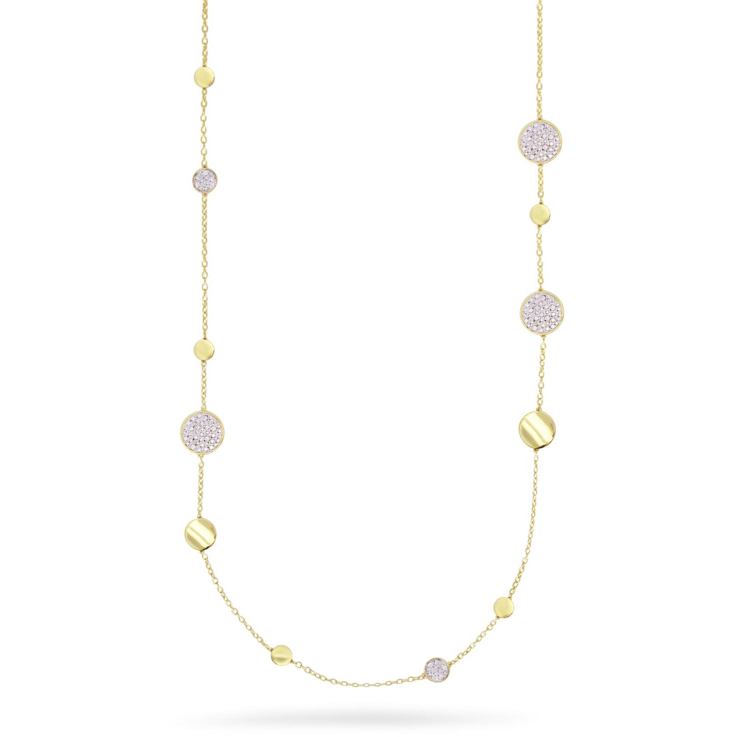 Rue Des Mille - CLZ018LUXAU - Luxury BIG CIRCLE necklace with alternating smooth and pavé circles - STARDUST TEN
