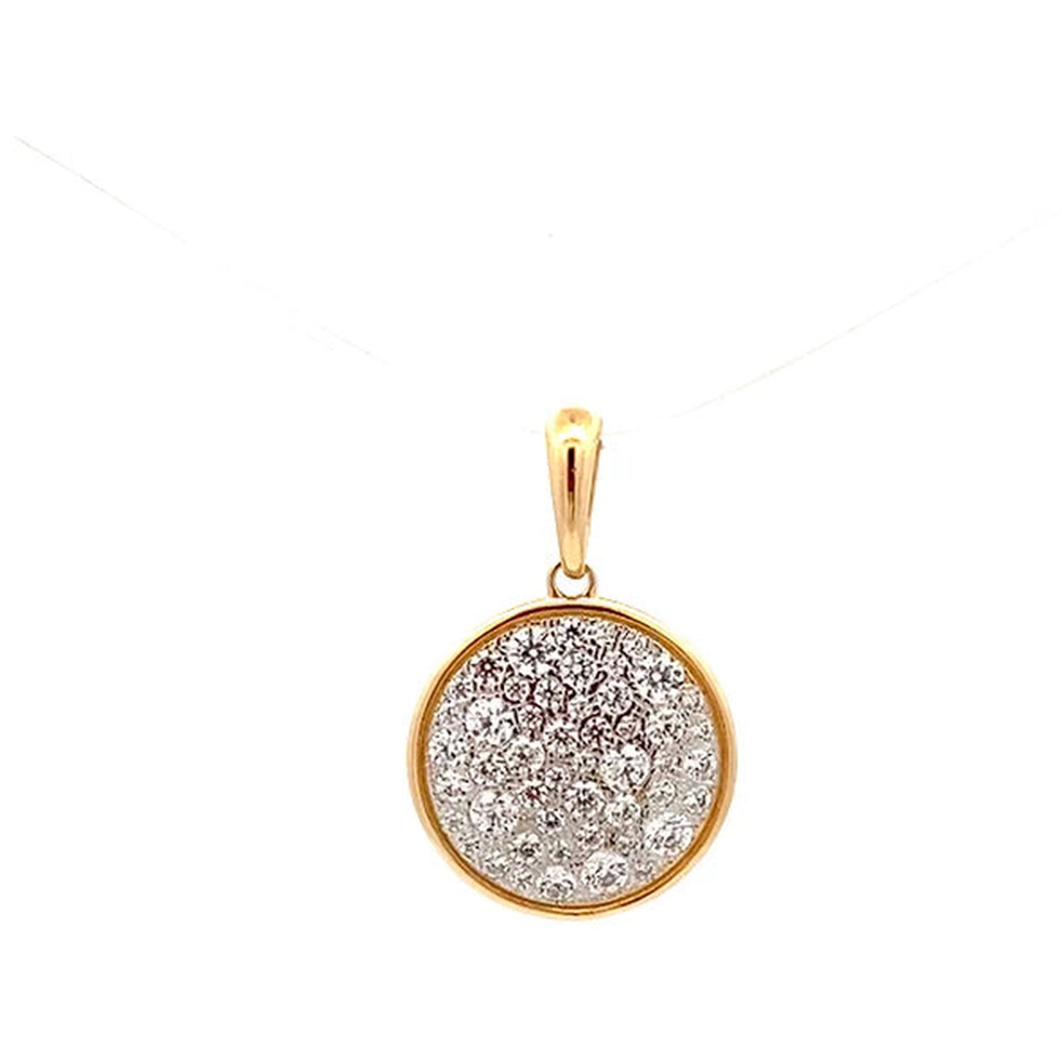 Rue Des Mille - CNZ018M1CERAU - Oversized Pavé Circle Choker Pendant - STARDUST TEN