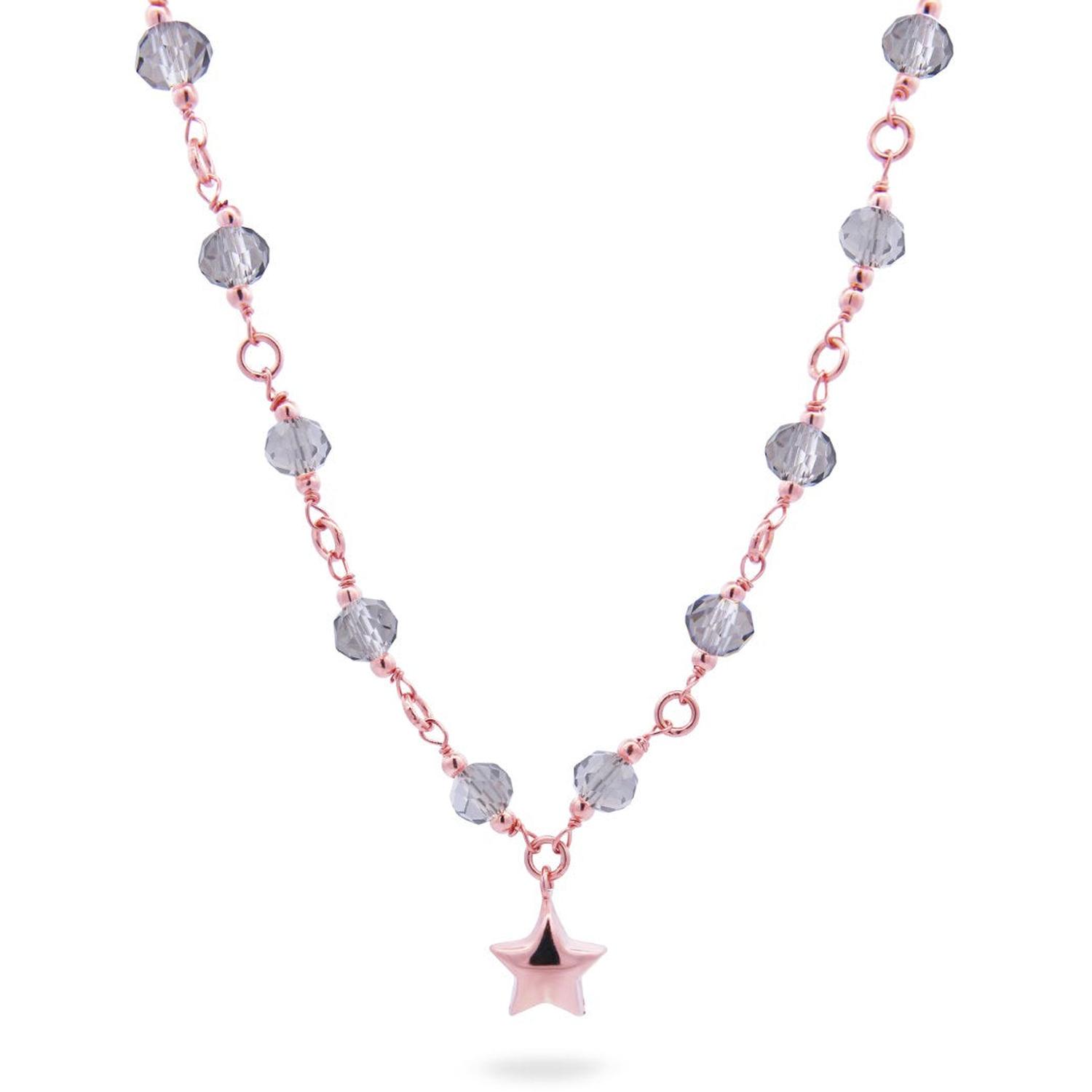 Rue Des Mille - GR015M5 - Star and Smokey Gray Crystal Pendant Choker - Crystal Rainbow