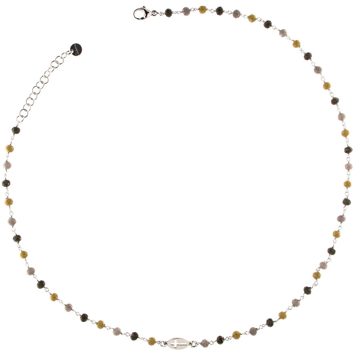 Rue Des Mille - GRU01M2PM - Chained Choker in Brown and Cross - TANGLE