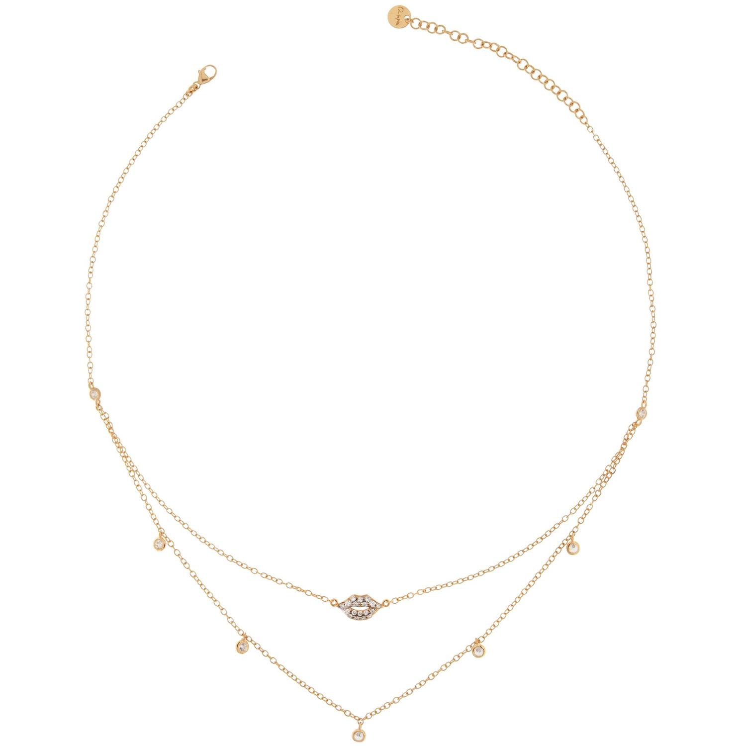 Rue Des Mille - GRZ007DOPBOC - GRZ007DOPBOC - Double Strand Choker with Zircon Mouth