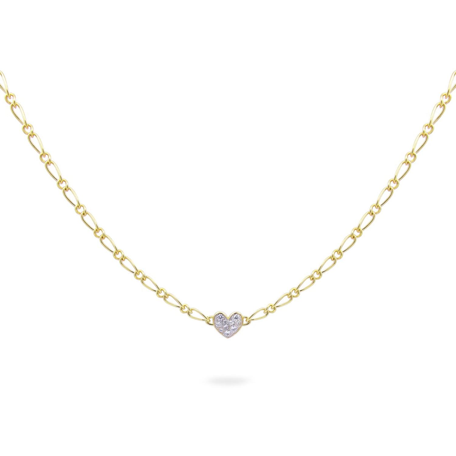 Rue Des Mille - GRZ020M1CUOAU - Small Pave Heart Cheval Chain Choker - SHAPES