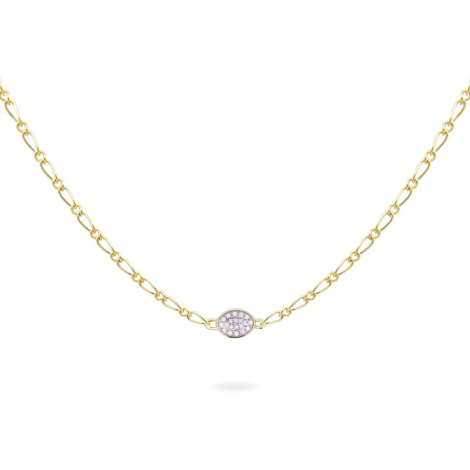 Rue Des Mille - GRZ020M1OVAU - Small Pavé Oval Cheval Chain Choker - SHAPES