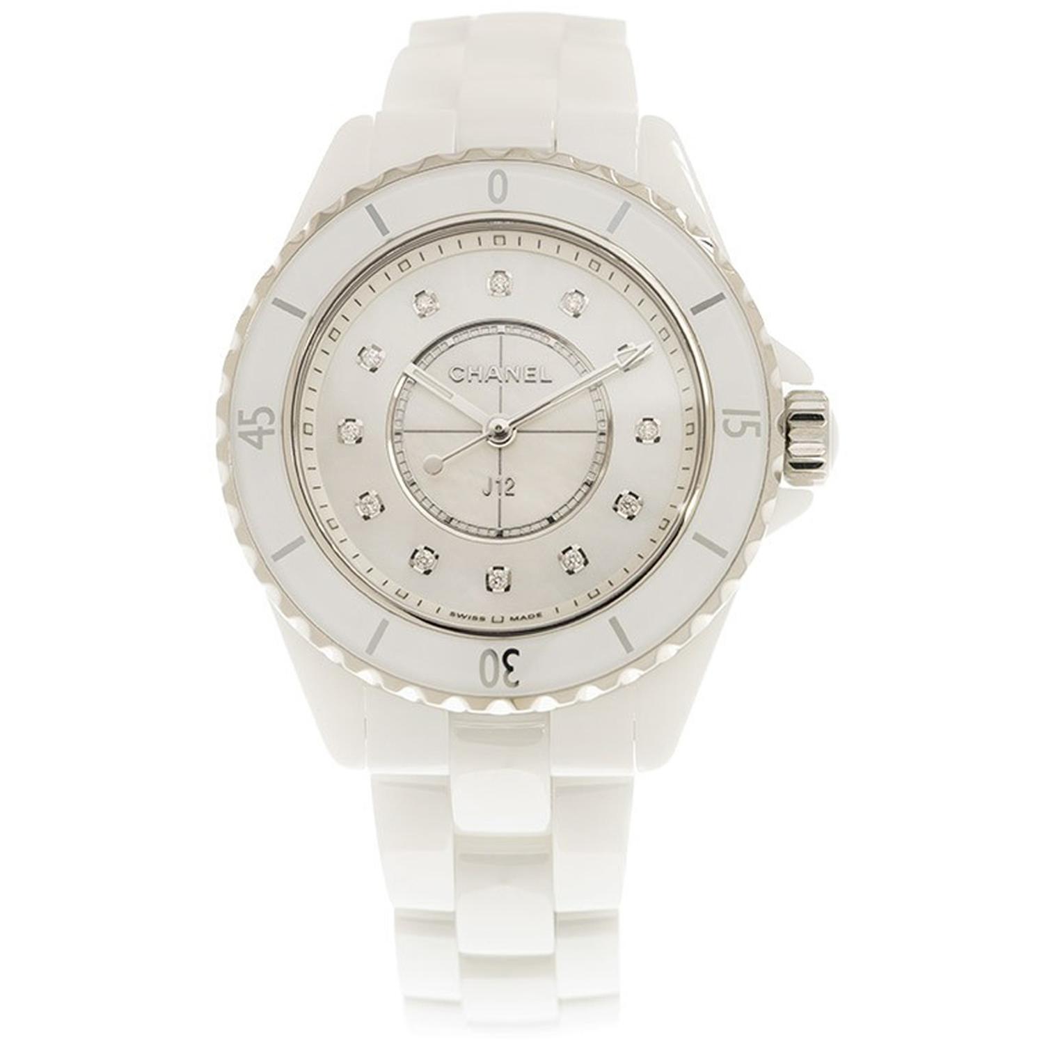 CHANEL - H5704 -  J12 Quartz 33 Mm - H5704 - White Dial + Diamonds