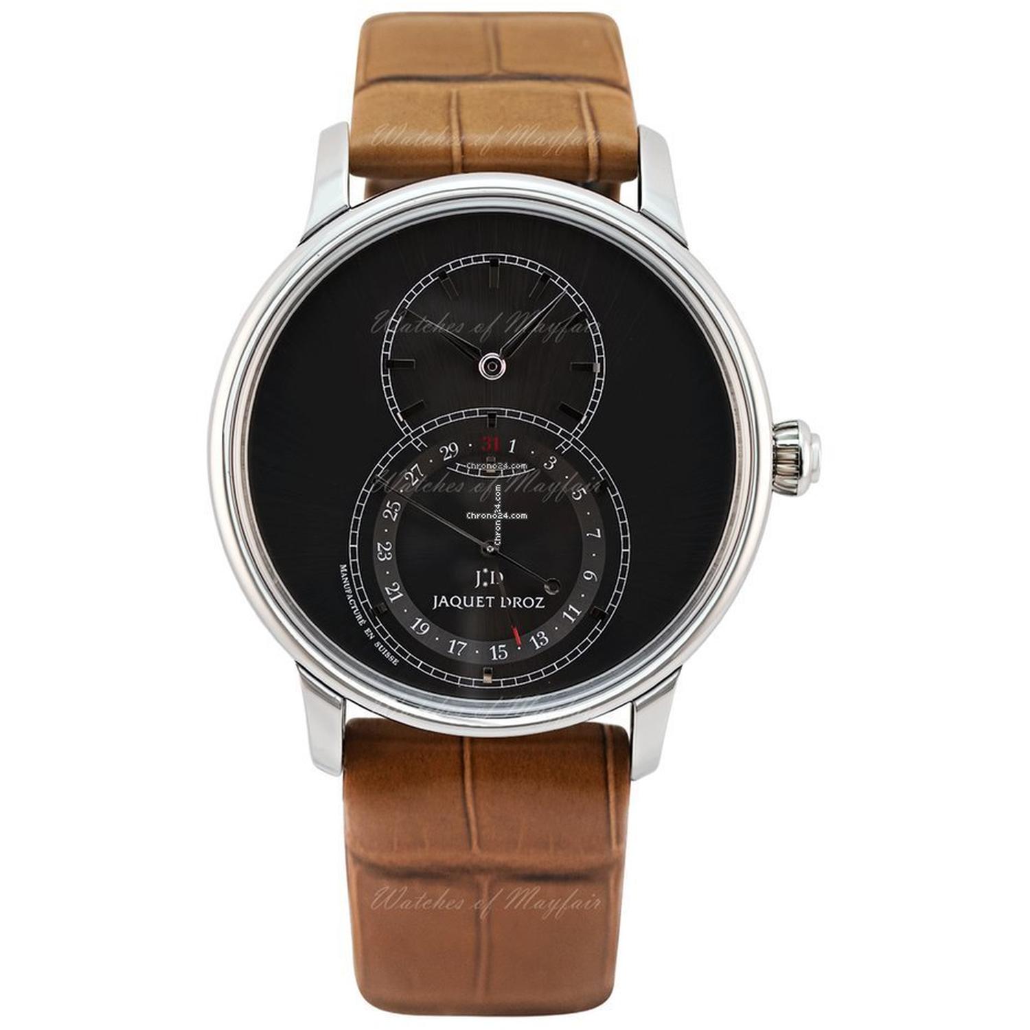JAQUER DROZ - J007030248 - Jaquet-Droz - Men - J007030248 - JaquetDroz Grande Seconde Quantième SatinBrushed Anthracite - J007030248