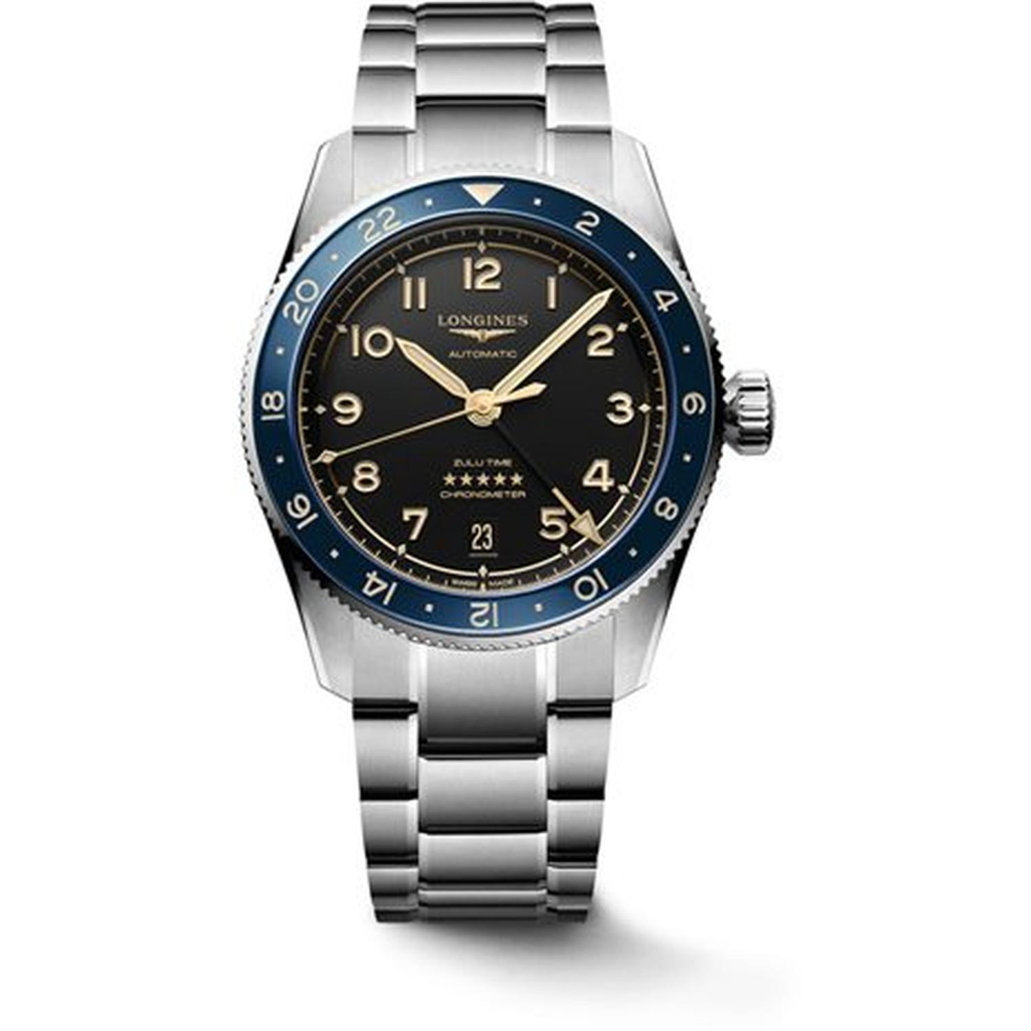 LONGINES - L3.802.4.60.6 - L38024606 - Longines Spirit Zulu Time Men's Steel Watch L38024606
