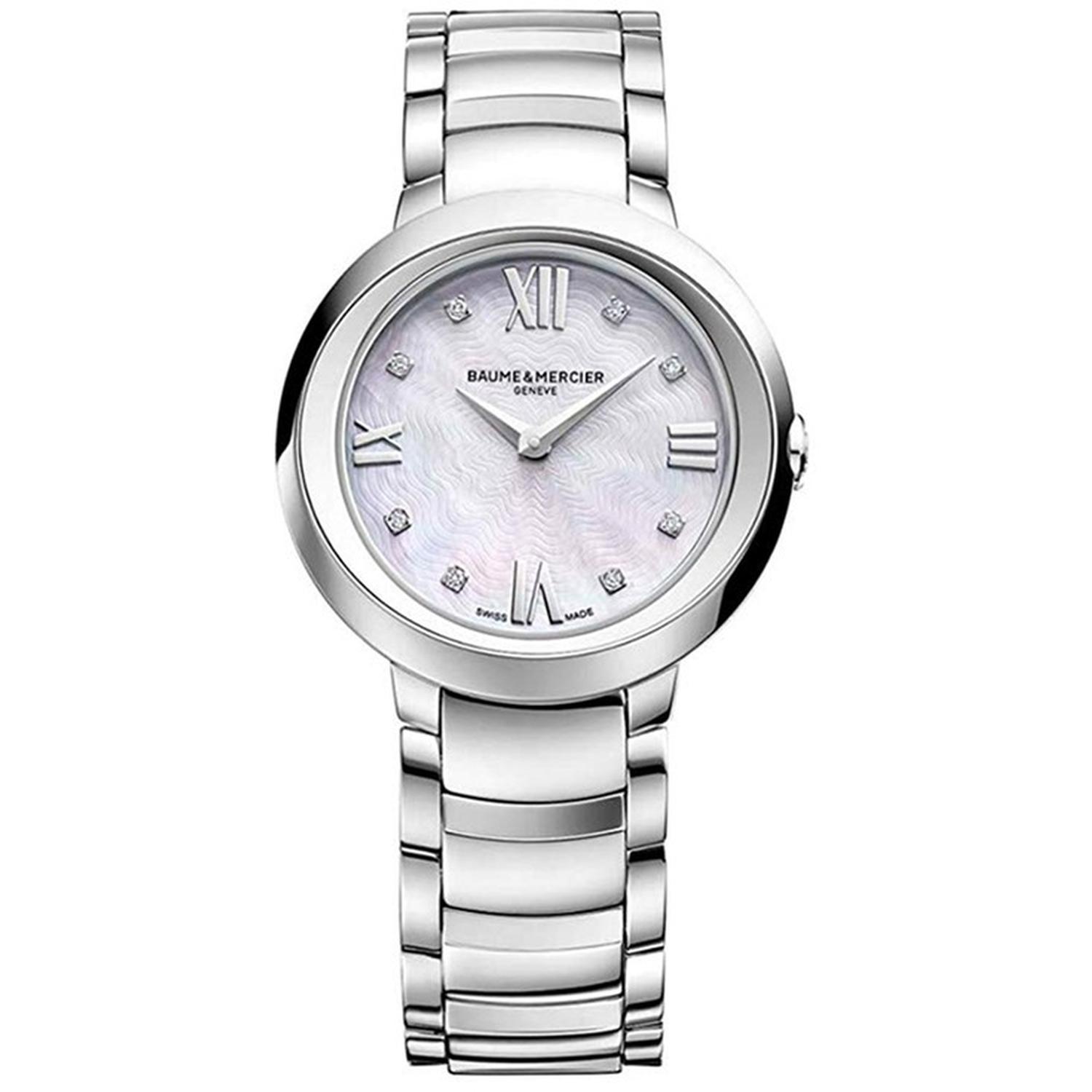 BAUME&MERCIER - M0A10158 - Baume - M0A10158 - Promesse, Steel watch. Women's, quartz, round shape, 30 mm.