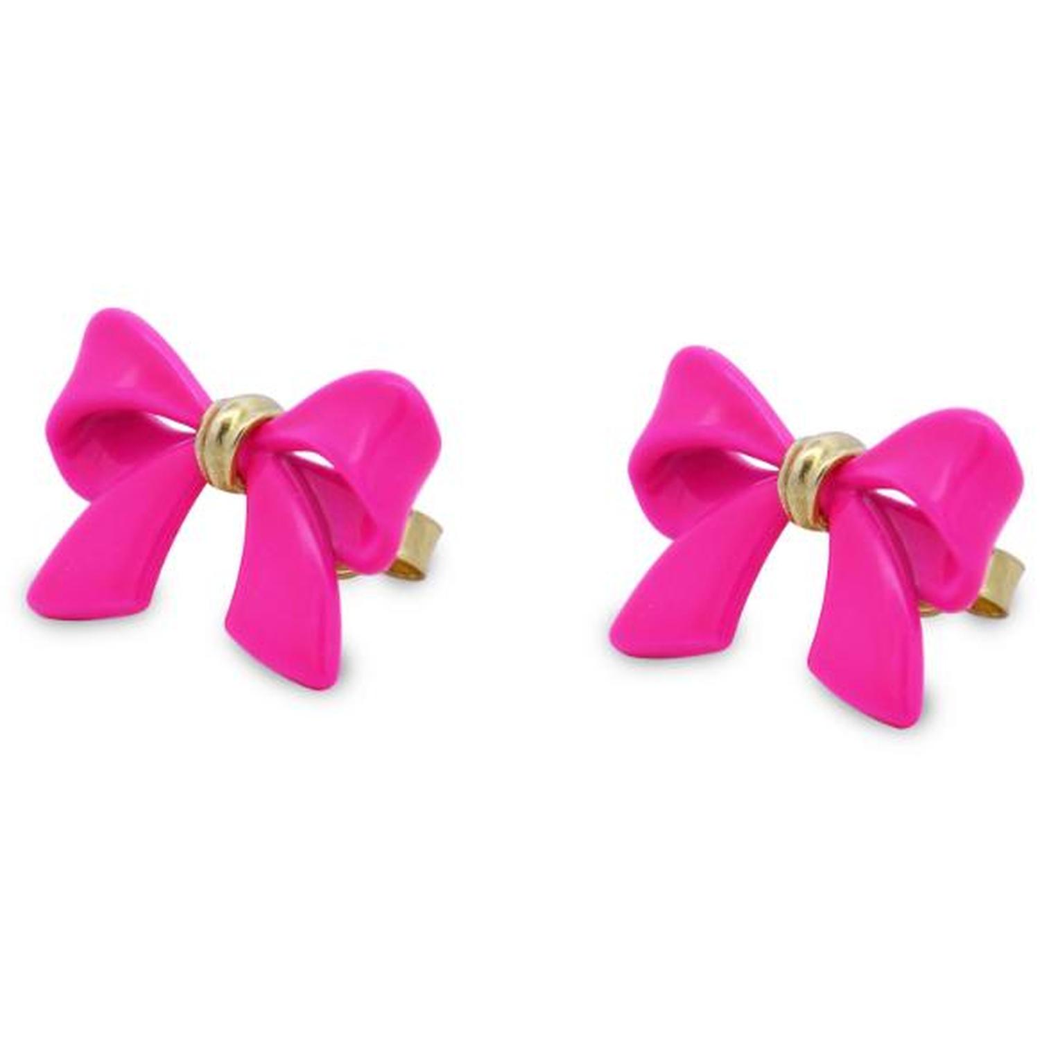 Rue Des Mille - OR022M3VAU - Large patent leather bow stud earrings - CANDY BOW
