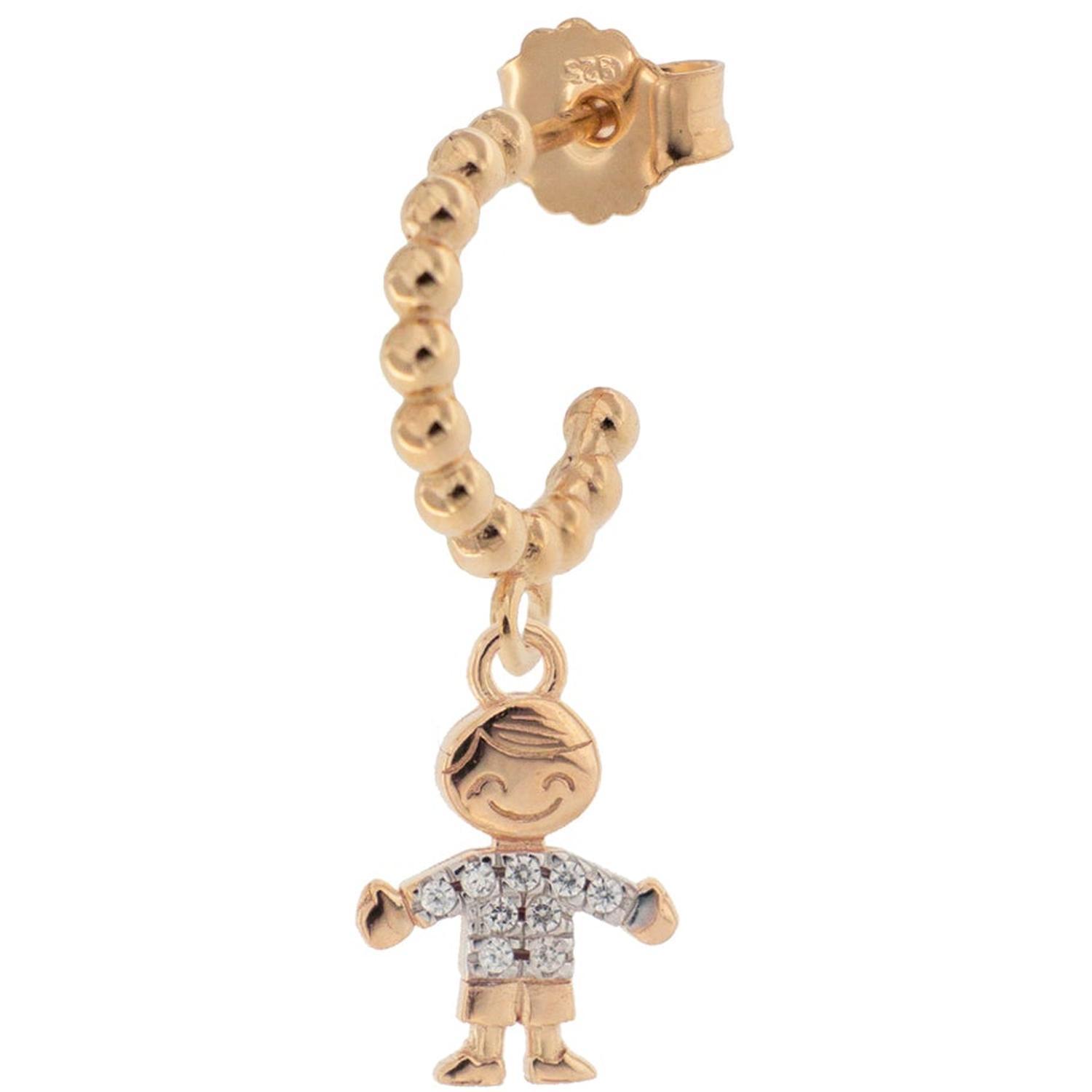 Rue Des Mille - Donna - ORZ007BIMBO - Mono Orecchino Cerchietto Con Zirconi - Bimbo