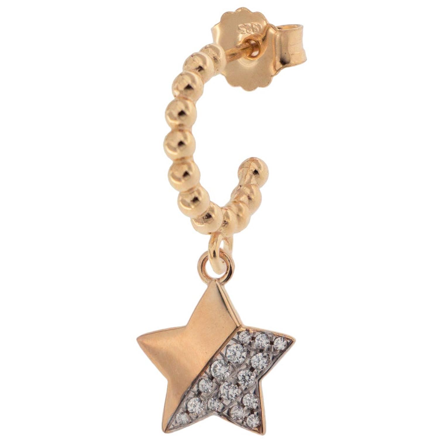 Rue Des Mille - Donna - ORZ007STE - Mono Orecchino Cerchietto Con Zirconi - Stella