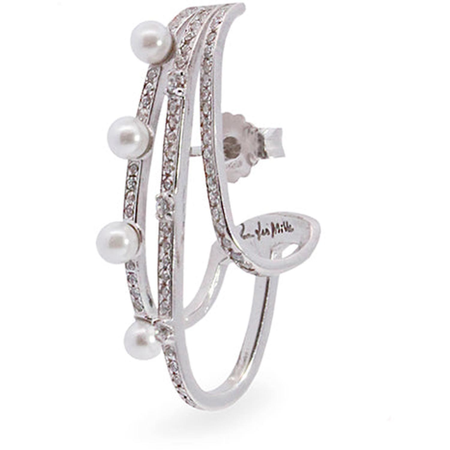 Rue Des Mille - ORZ013M9RH - Three-Strand Huggie Single Earring - Galactica Ice