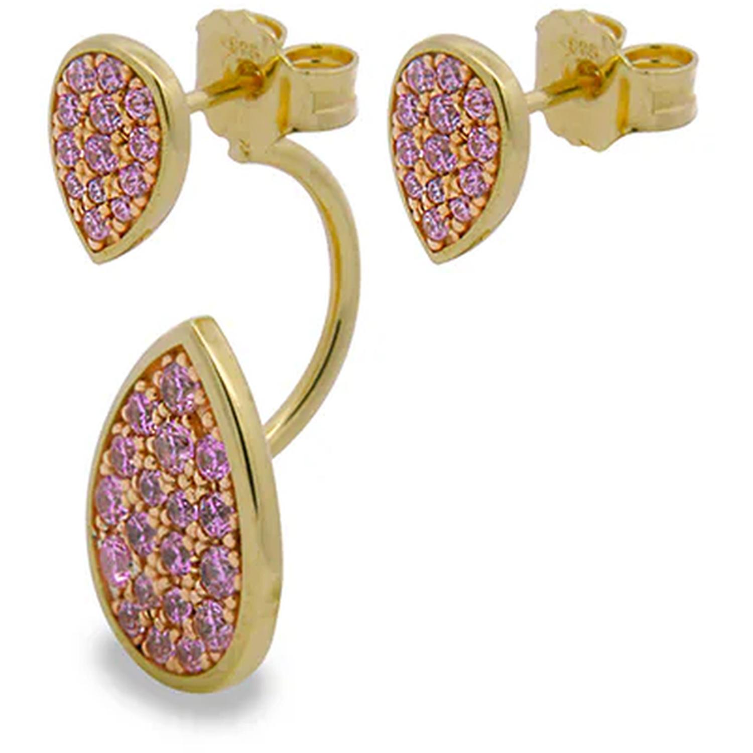 Rue Des Mille - ORZ014M2RH - Asymmetrical double drop earrings