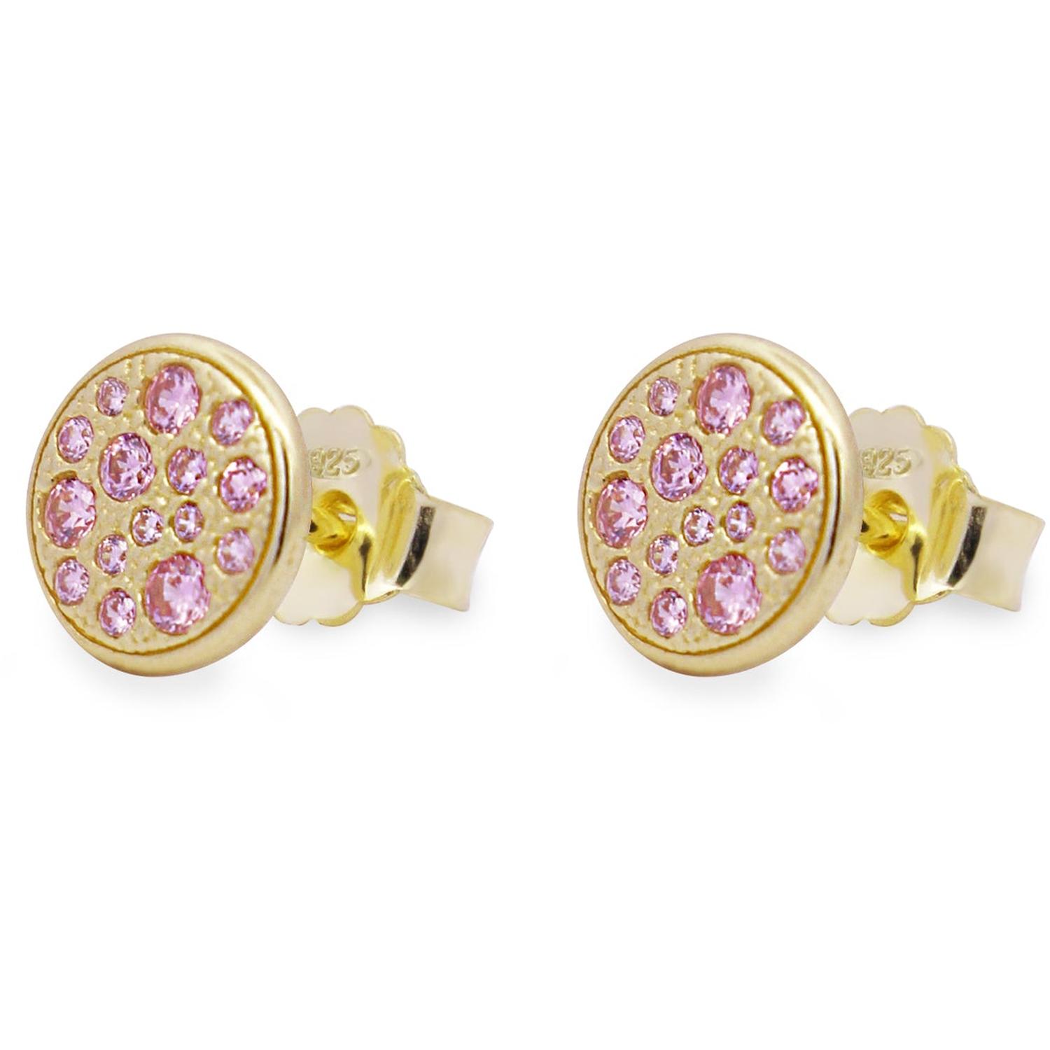 Rue Des Mille - ORZ018M1CERCAU - Orecchini lobo pavè small zirconi rosa - STARDUST TEN