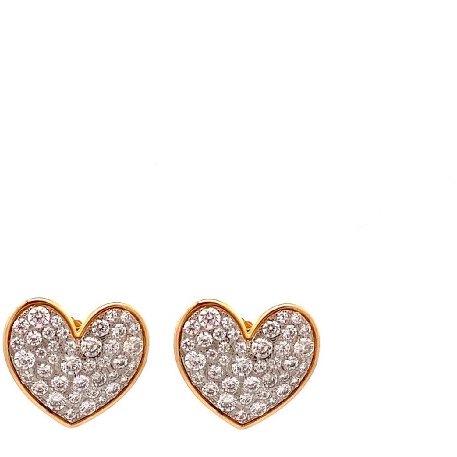 Rue Des Mille - ORZ018M2CUOAU - Oversized pavé heart stud earrings - STARDUST TEN
