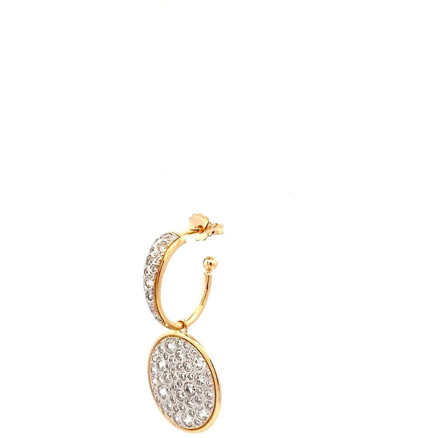 Rue Des Mille - ORZ018M4CERAU - Single hoop earring pavé circle - STARDUST TEN