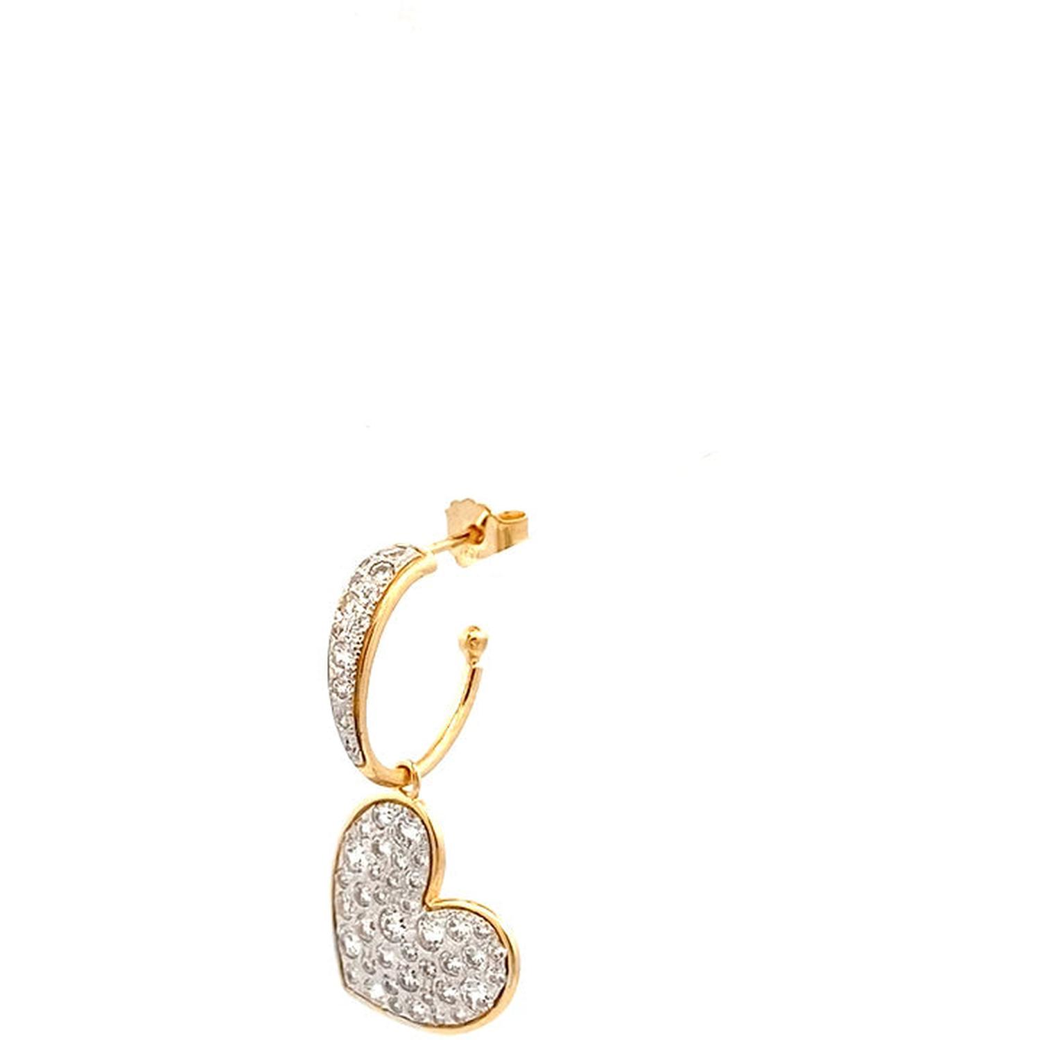 Rue Des Mille - ORZ018M4CUOAU - Oversized Heart Pavé Hoop Single Earring - STARDUST TEN