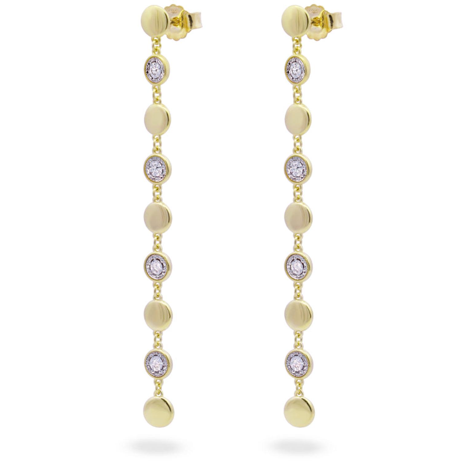 Rue Des Mille - ORZ018MULCERAU - STARDUST TEN Drop Earrings with Alternating Smooth and Pavé Circles