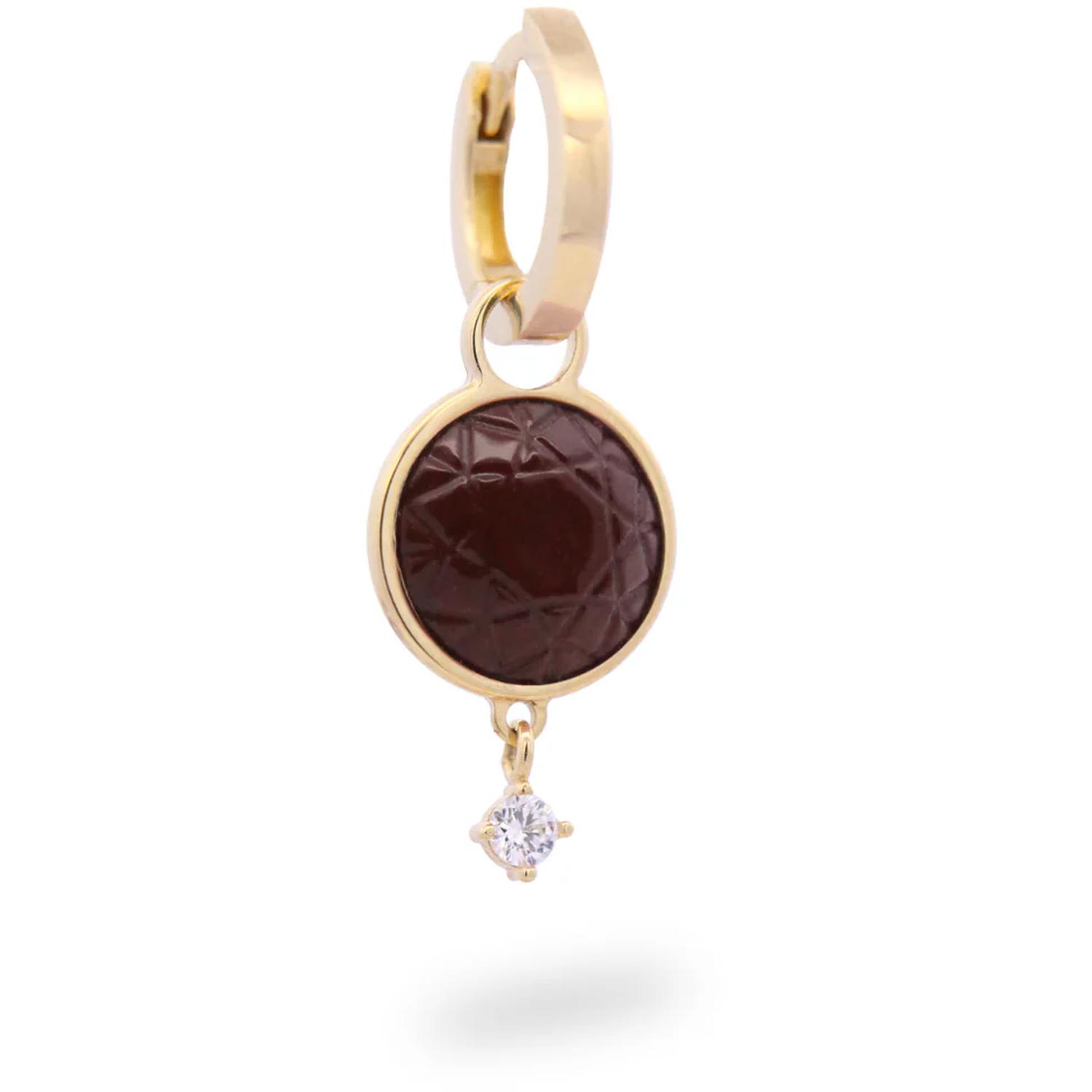 Rue Des Mille - ORZ025M2TDMAU - Mono-orecchino hoop choco cerchio - BON BON