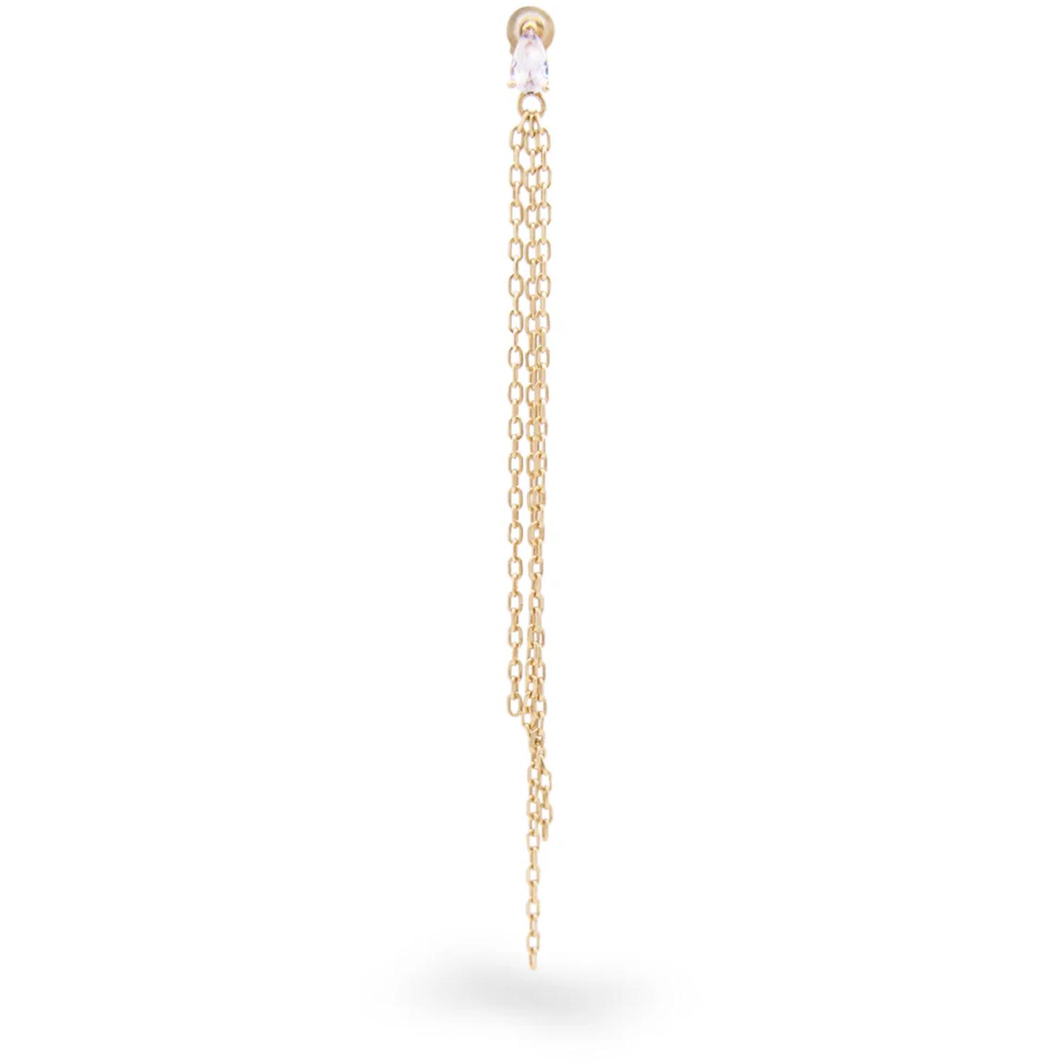 Rue Des Mille - ORZ026M4AU - Mono-orecchino multi line drop frange - CLEO