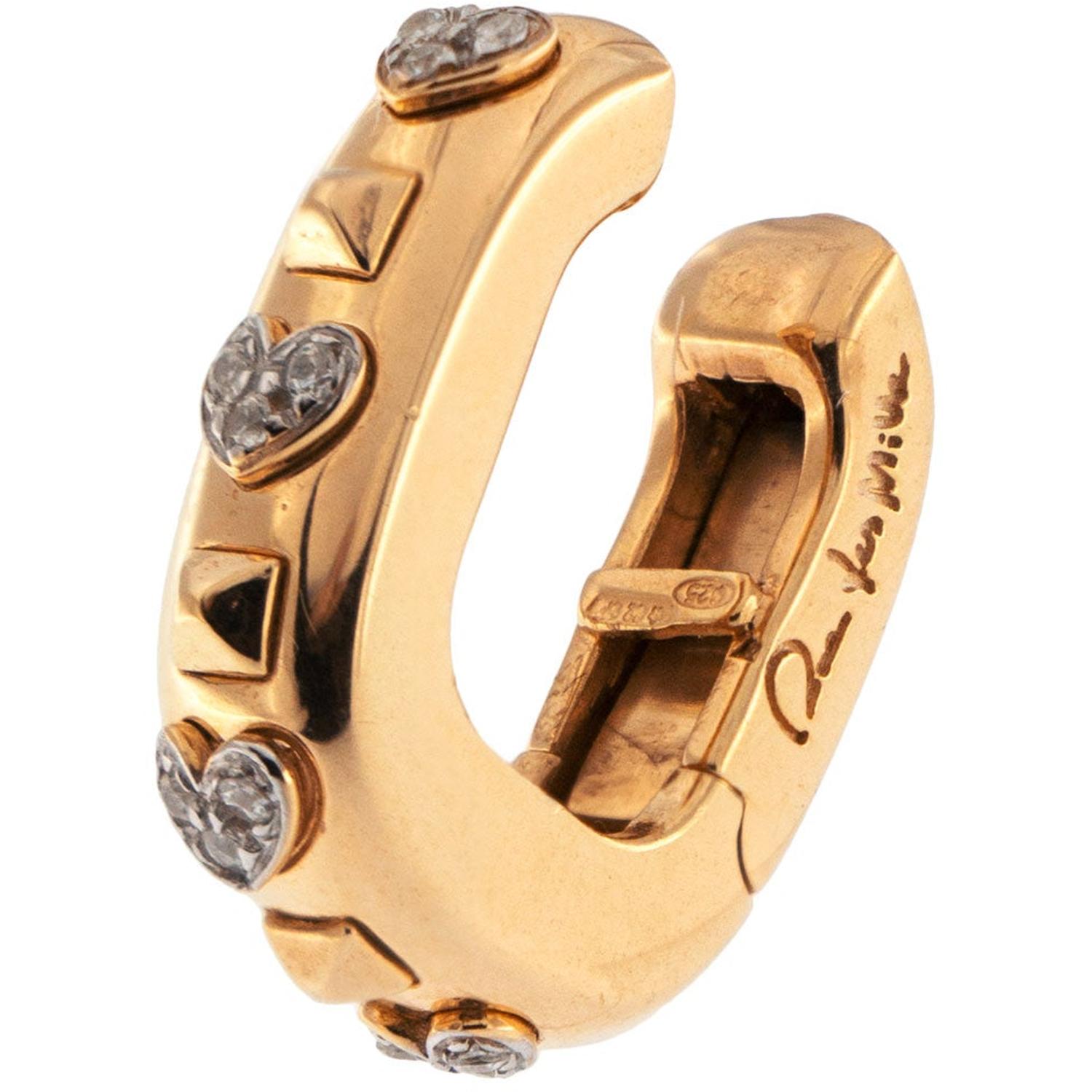 Rue Des Mille - Donna - ORZEARCW - Earcuff Cuori e Borchiette Zirconi Bianchi