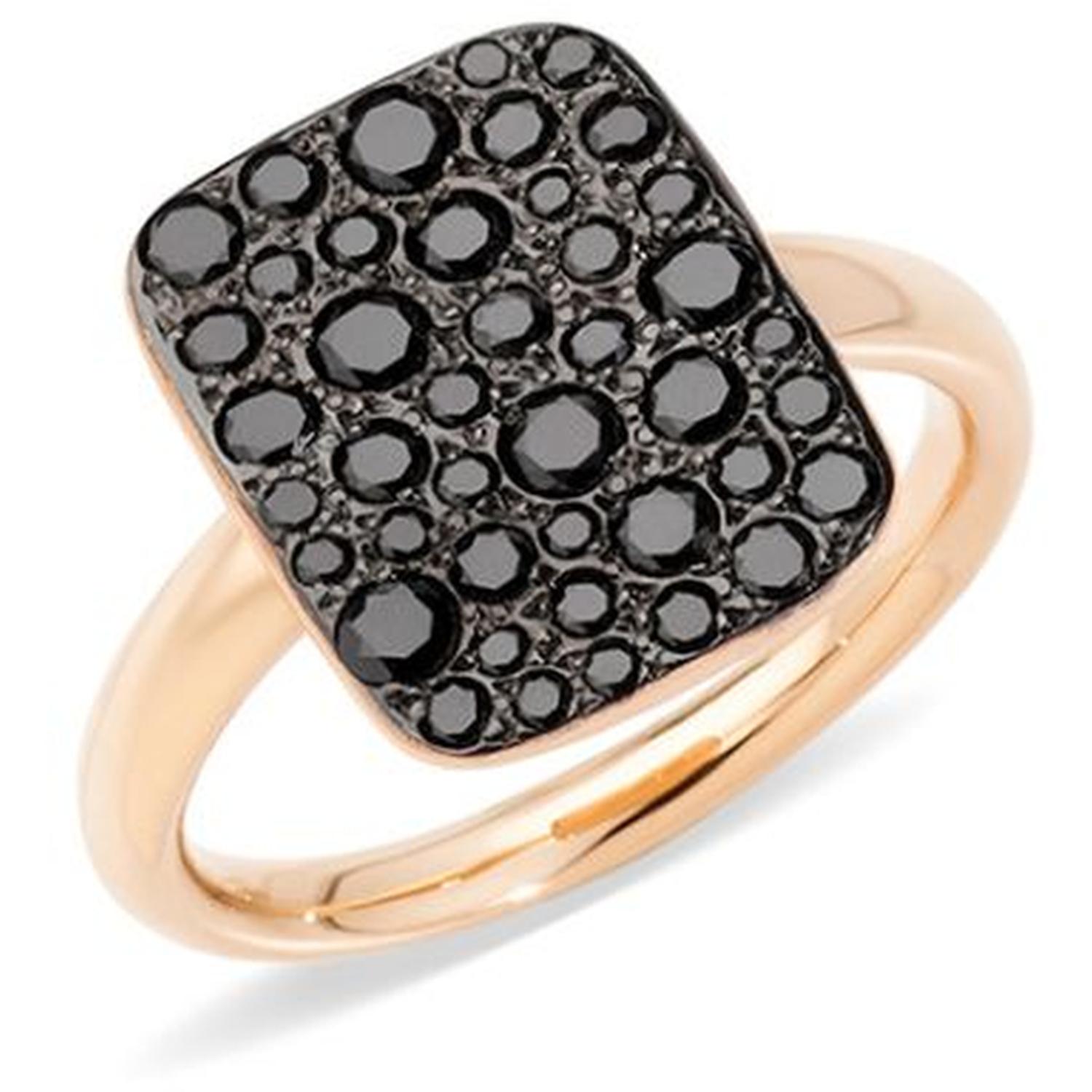 Pomellato - PAB9031_O7000 - PAB9031O7000DBK00 - Rectangular Sand Ring Black Diamond