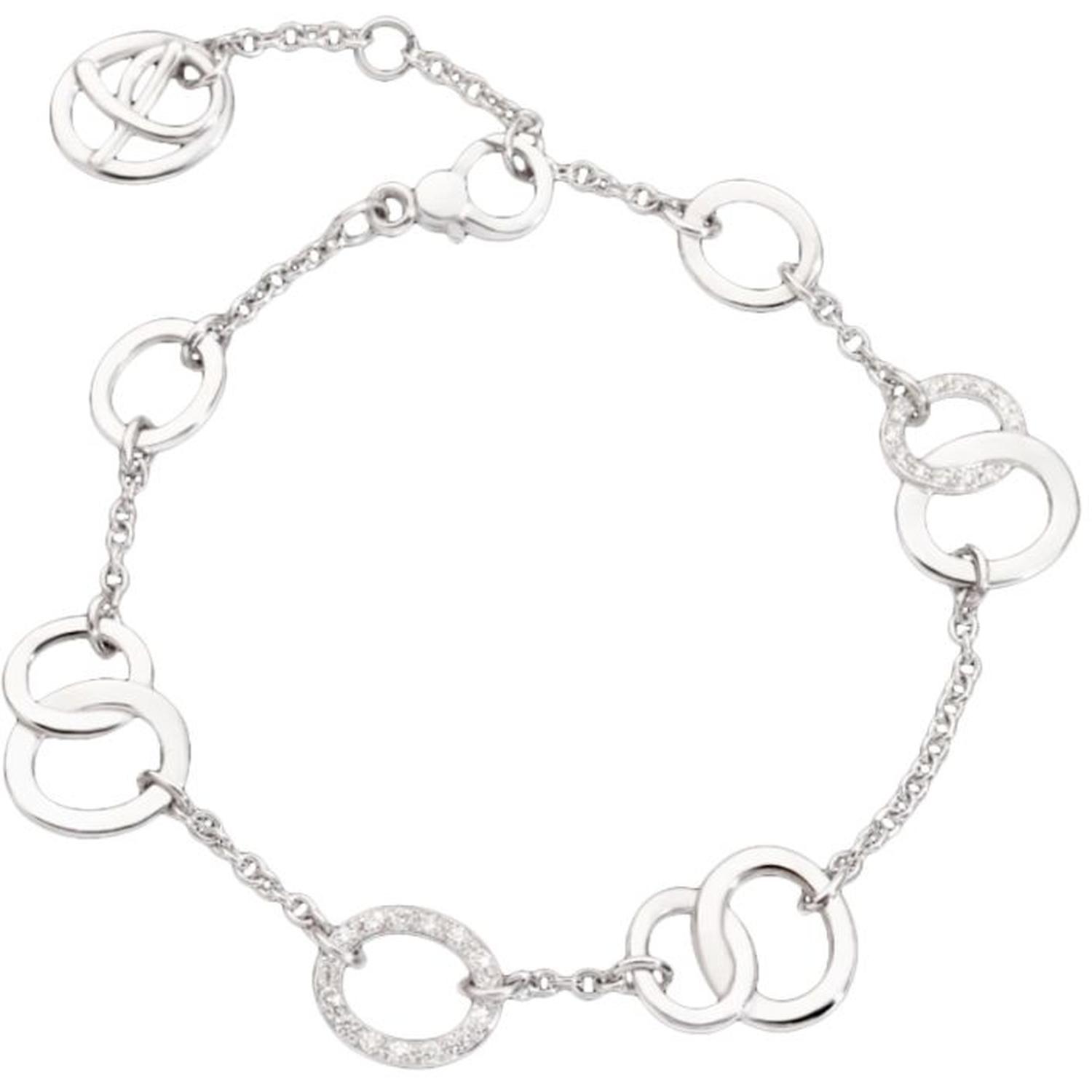 POMELLATO - PBB9103_O2WHR - BRERA BRACELET IN RHODIUM-PLATED WHITE GOLD AND DIAMONDS - PBB9103O2WHRDB000
