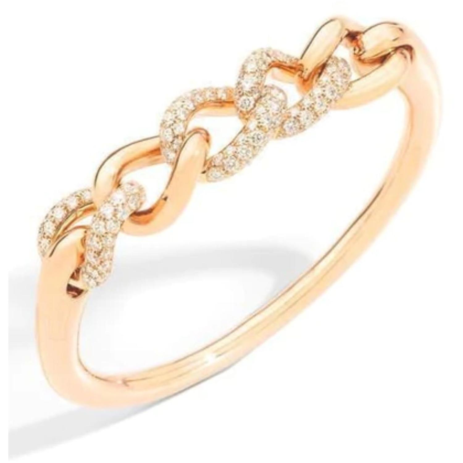 POMELLATO - PBC1011_O7000 - ROSE GOLD CHAIN BRACELET WITH DIAMONDS - PBC1011O7000DB000