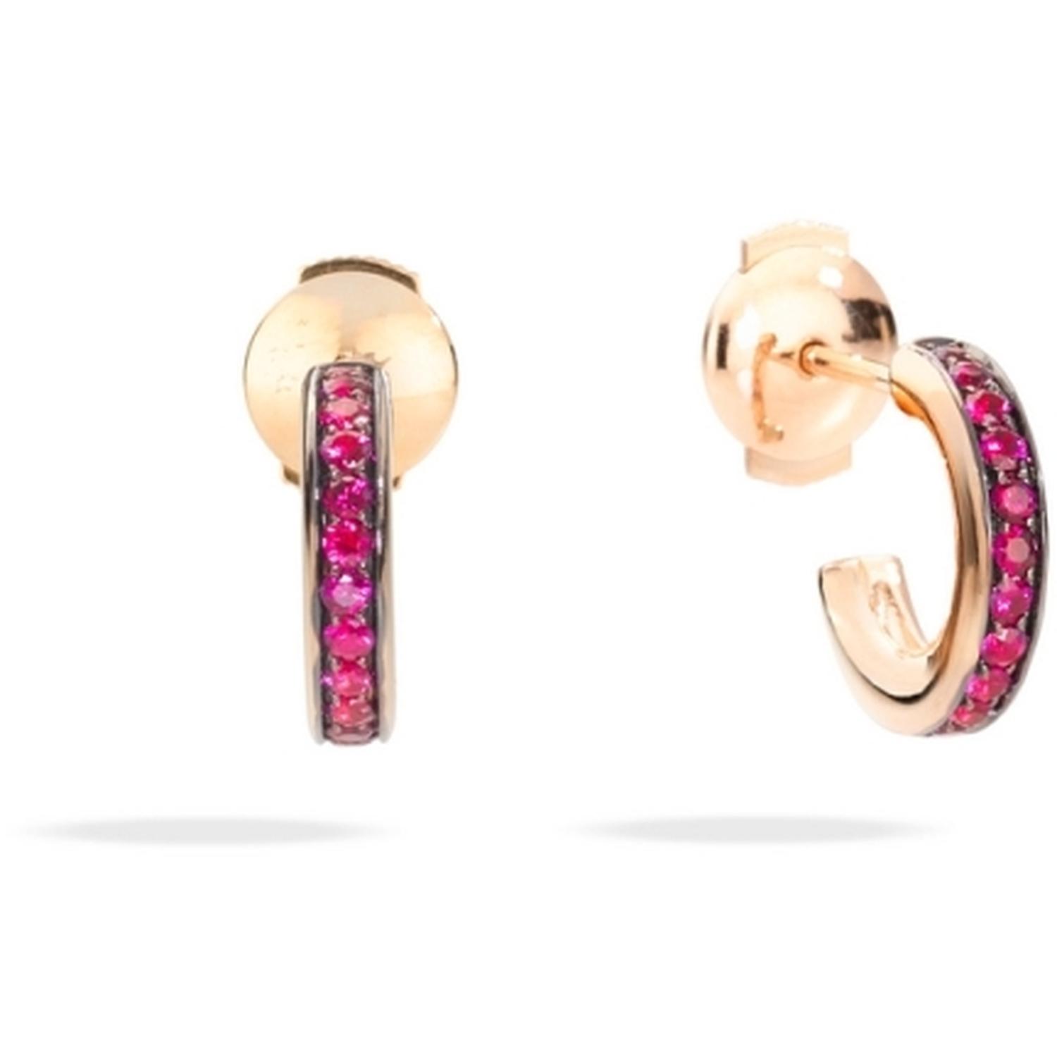 POMELLATO - POB8110_O7BRK - POB8110O7BRKRU000 - ICONICA - ICONICA SINGLE ROW GOLD AND RUBIE EARRINGS