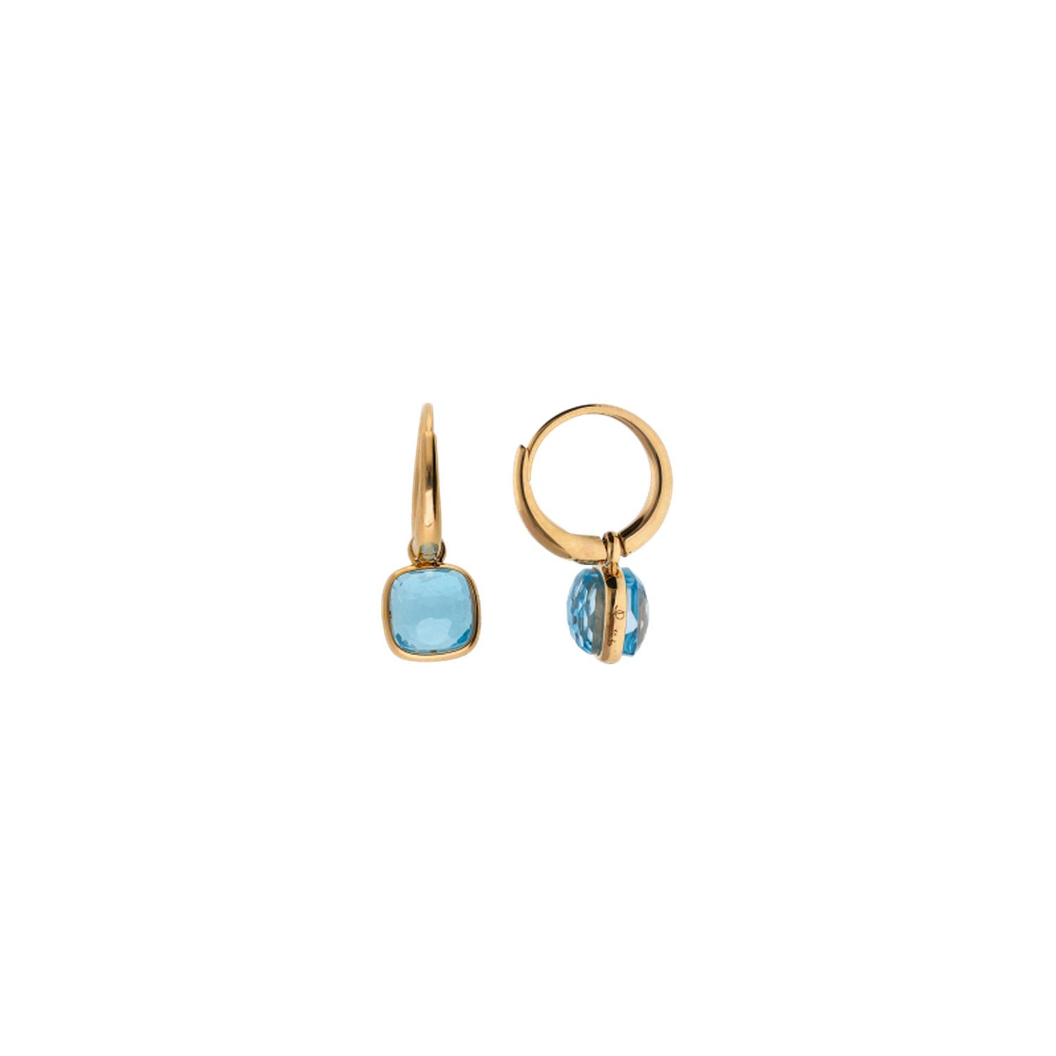 POMELLATO - POC5020_O7000 - POC5020O7000000YY - POMELLATO NUDO MINI EARRINGS IN ROSE GOLD WITH BLUE TOPAZ