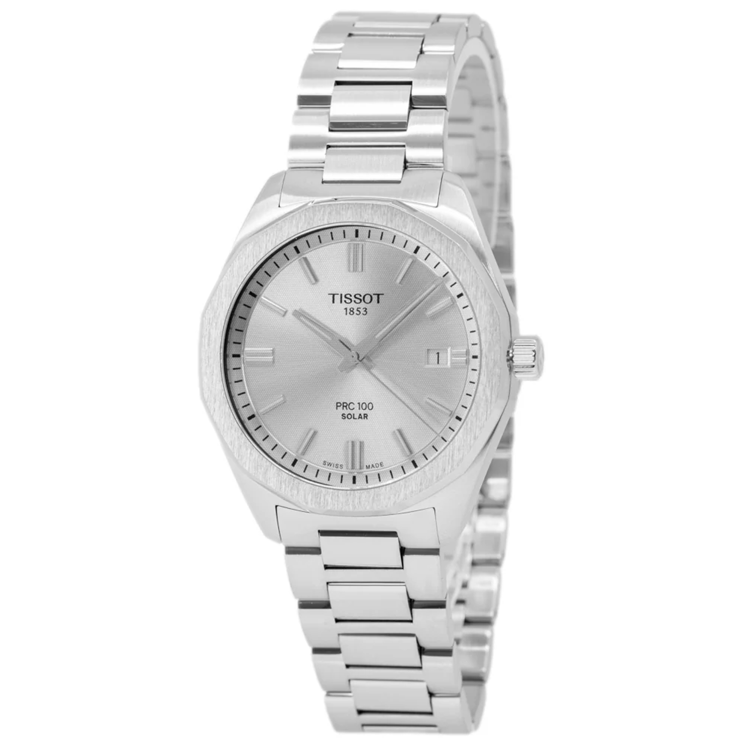 TISSOT - T151.422.11.031.00 - PRC100 Solar Silver Dial Stainless Steel Men's Watch