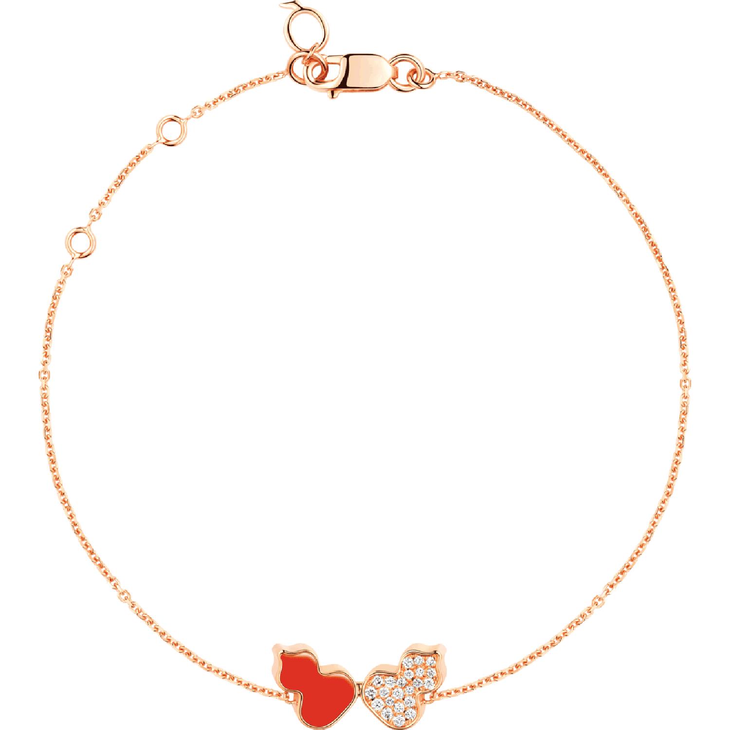 Qeelin - WEB40ANRGRH - Wulu bracelet in 18-karat rose gold with diamonds and HyCeram®