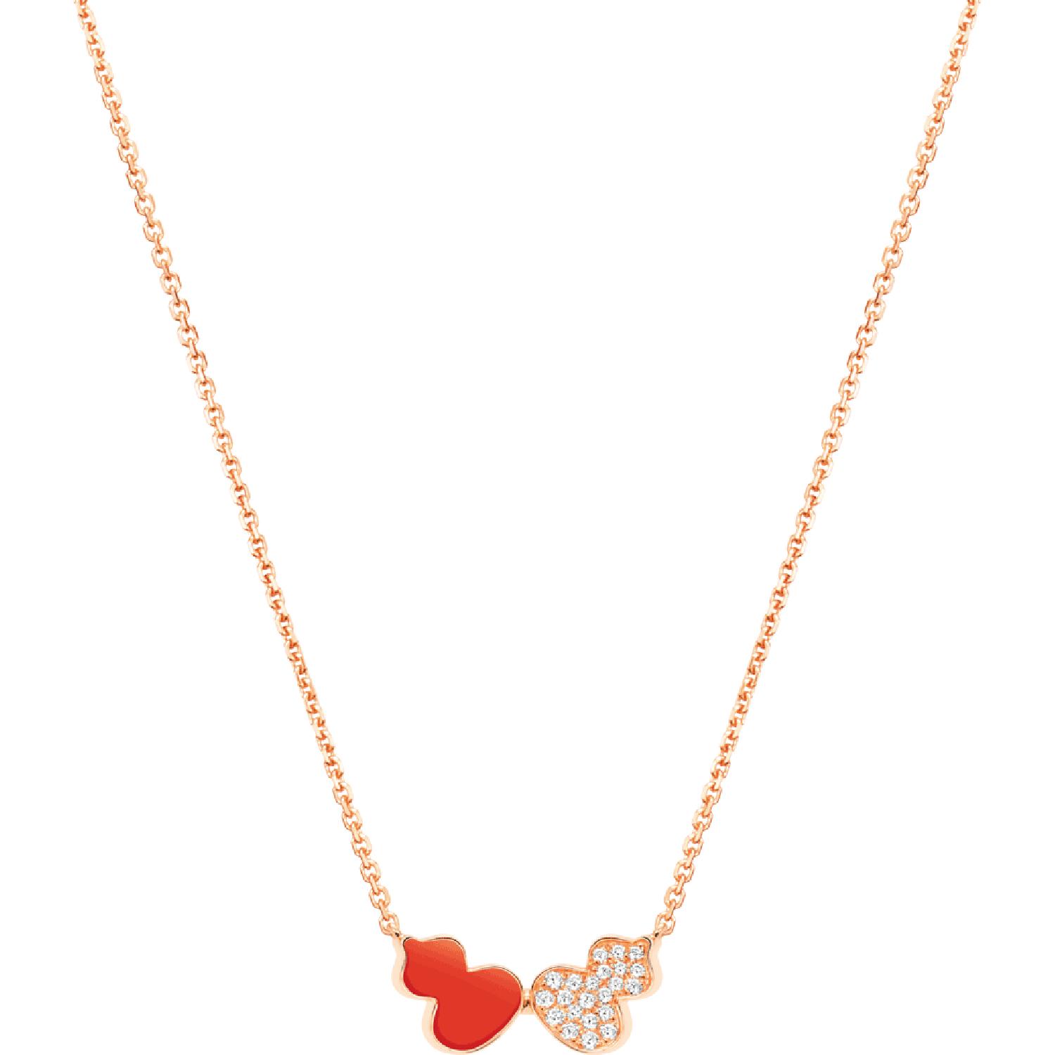 Qeelin - WEN40ANRGRH - Wulu necklace in 18-karat rose gold with diamonds and HyCeram®