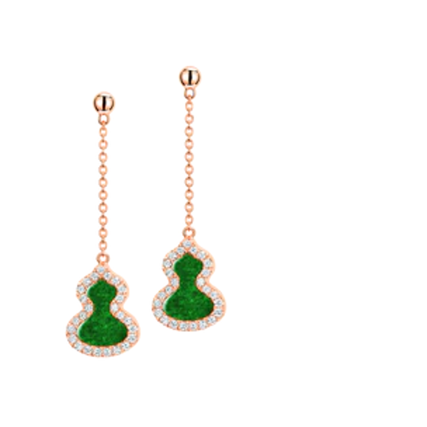 QEELIN - WU-ER0003E-RGDGJE - Qeelin Wool Petite Jade Earrings WUEPT3DRGJE