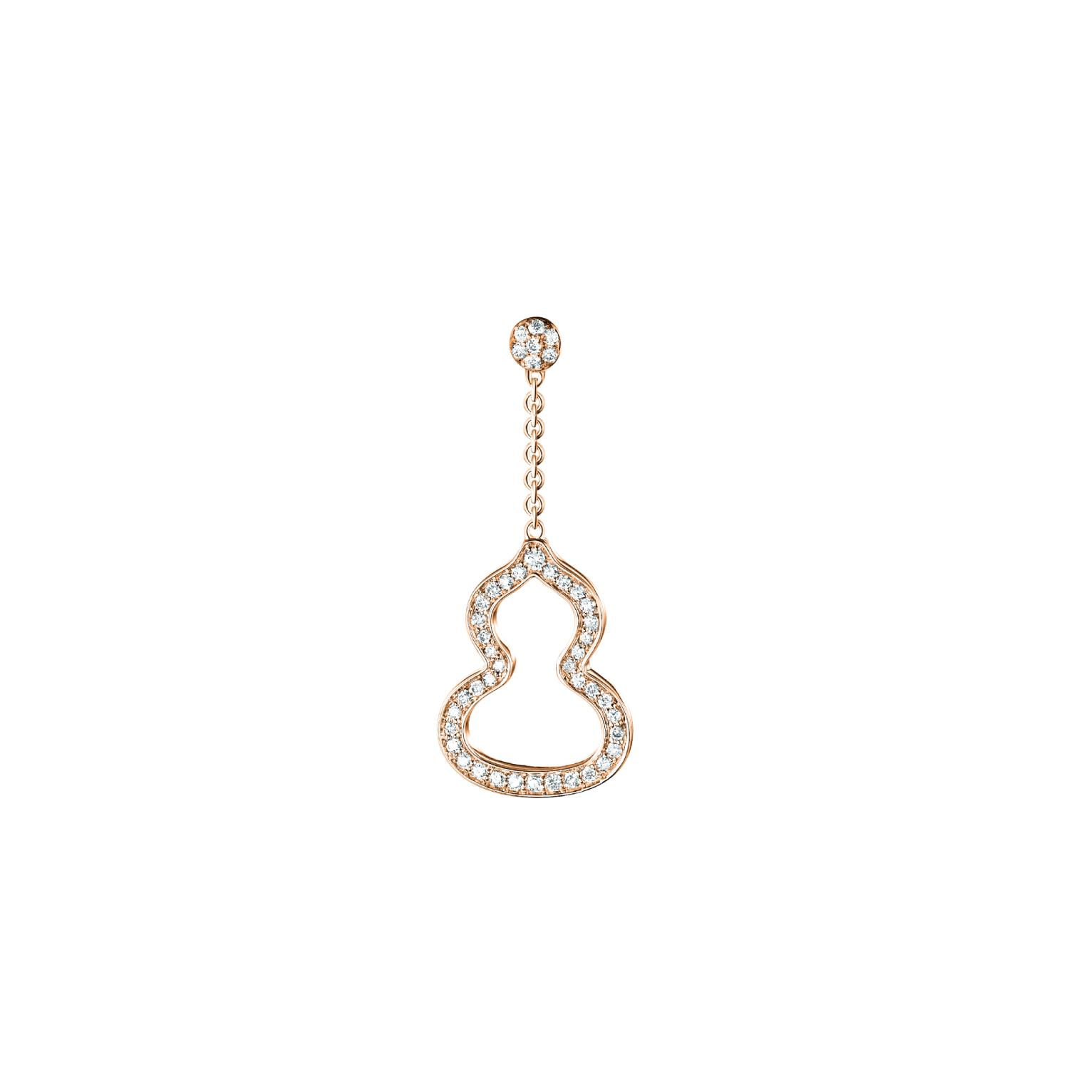 Qeelin - WUE30AARGDI - Wulu Small 18K Rose Gold Diamond Earring