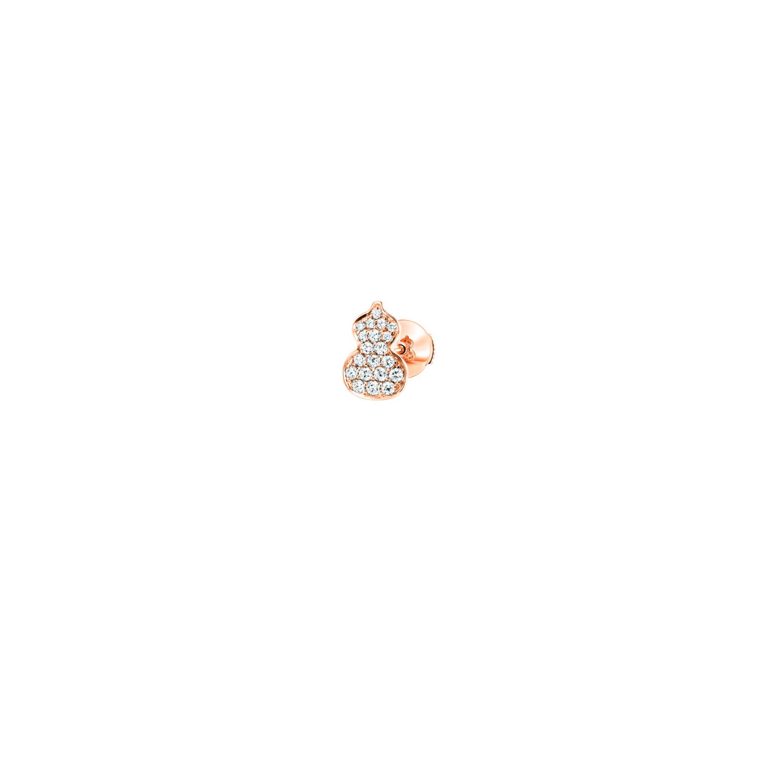 Qeelin - WUE40ACRGDI - Petite Wulu 18K Rose Gold Diamond Stud Earrings